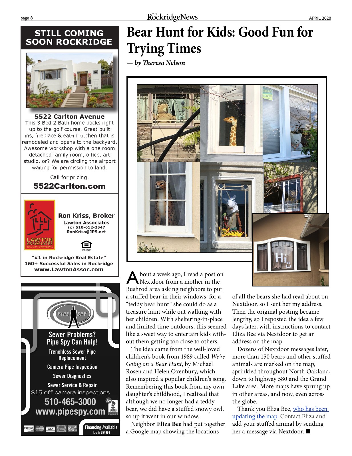The Rockridge News, April 2020, page 9
