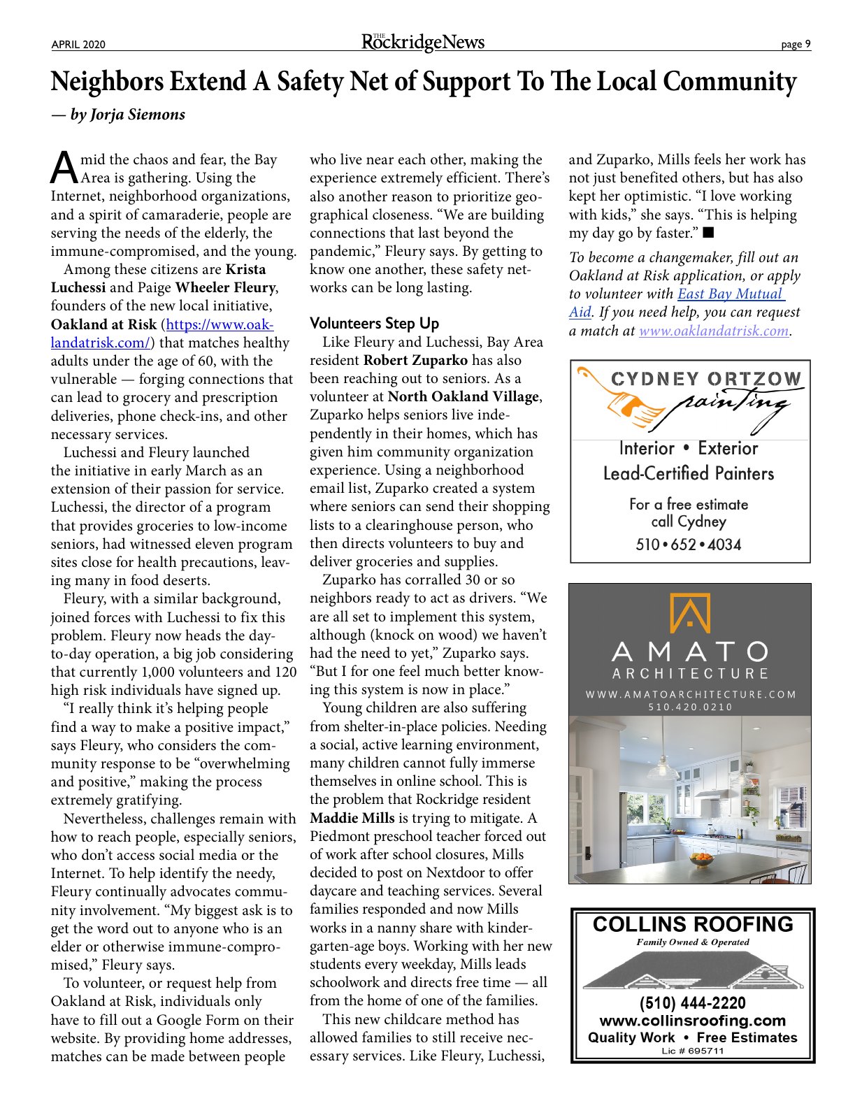 Click to zoom in The Rockridge News, April 2020, page 10