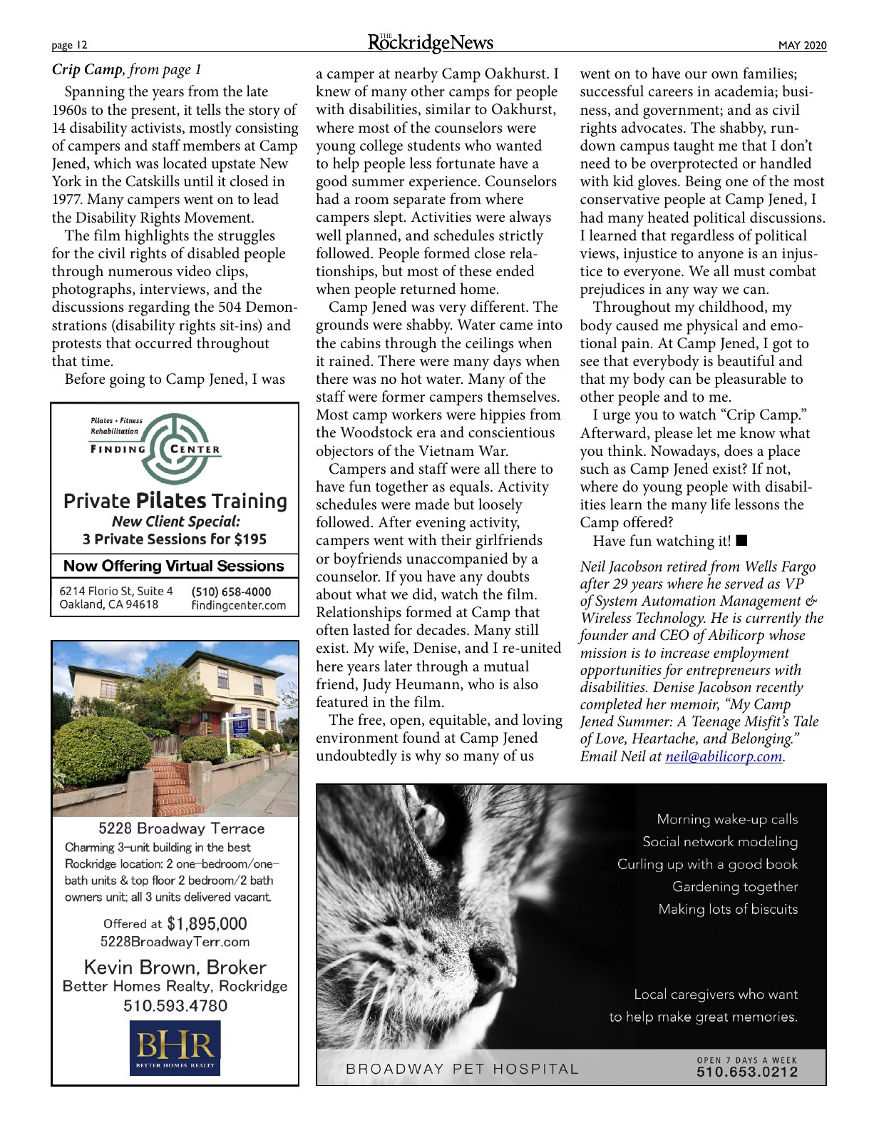 Click to zoom in The Rockridge News, May 2020, page 12