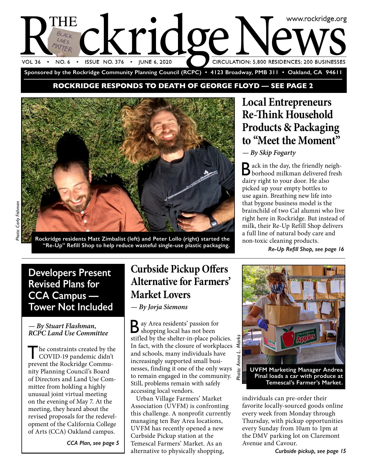 Click to zoom in The Rockridge News, June 2020, page 1