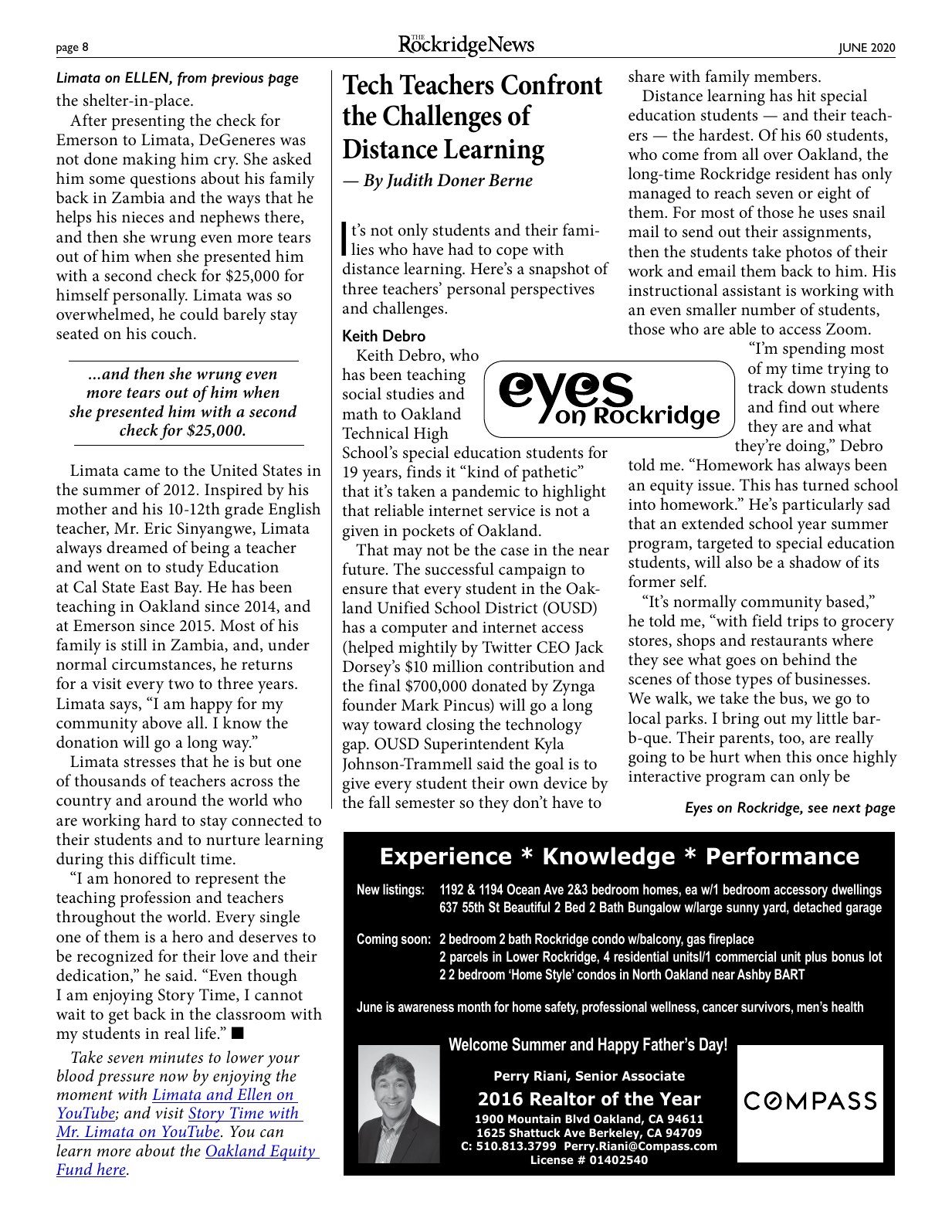 Click to zoom in The Rockridge News, June 2020, page 8