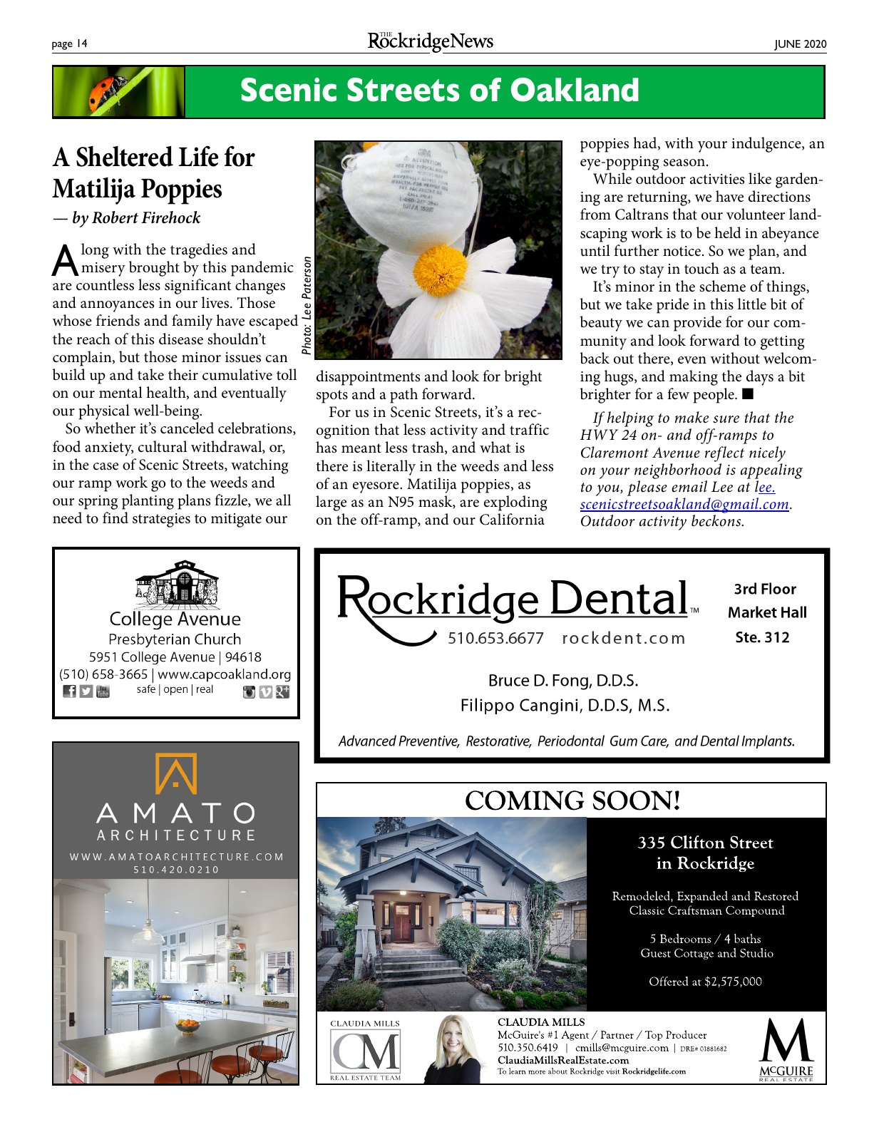 Click to zoom in The Rockridge News, June 2020, page 14
