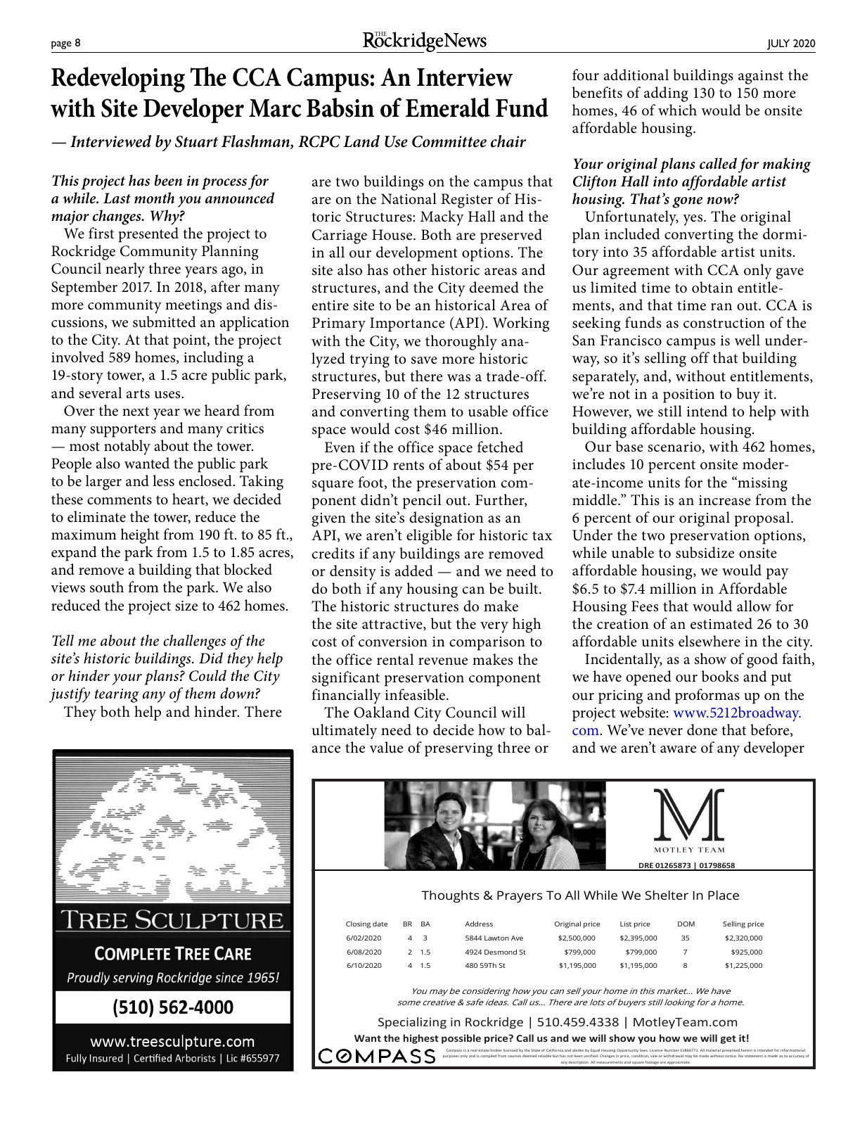 The Rockridge News, July 2020, page 8