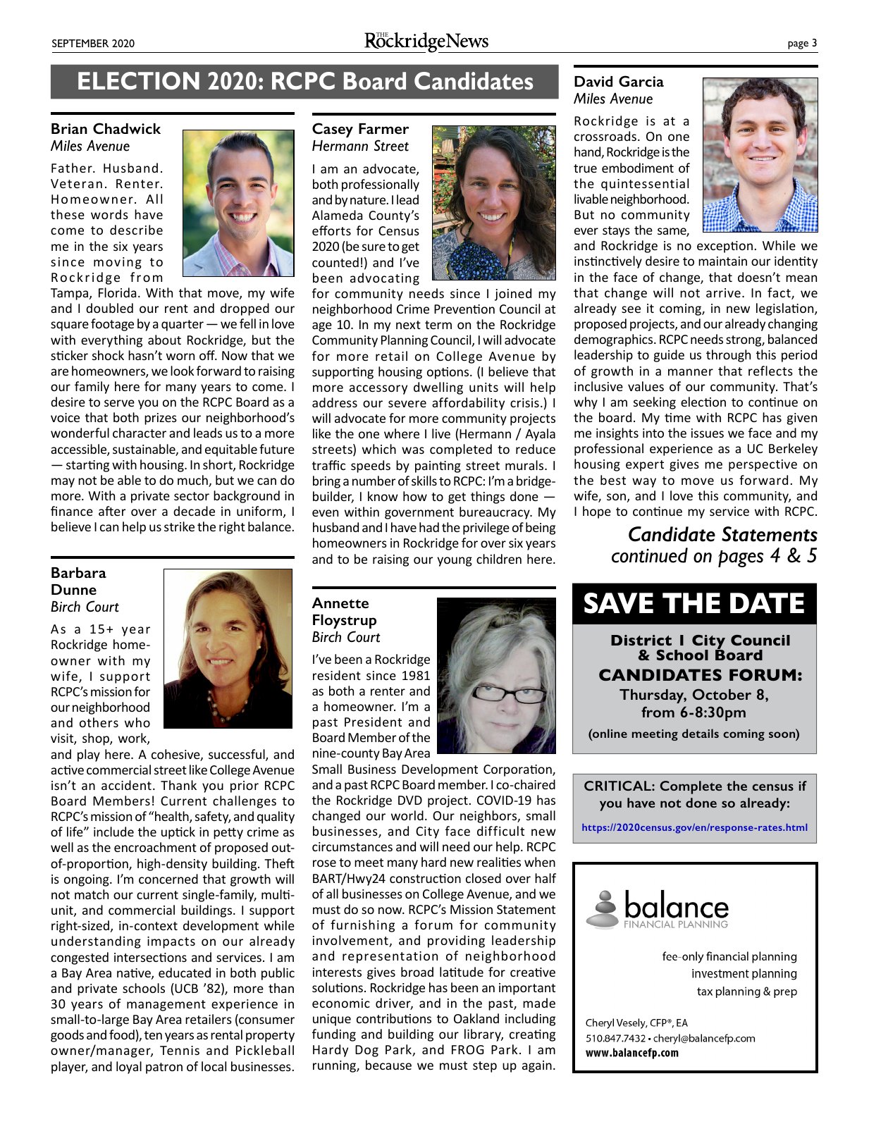 Click to zoom in The Rockridge News, September 2020, page 3