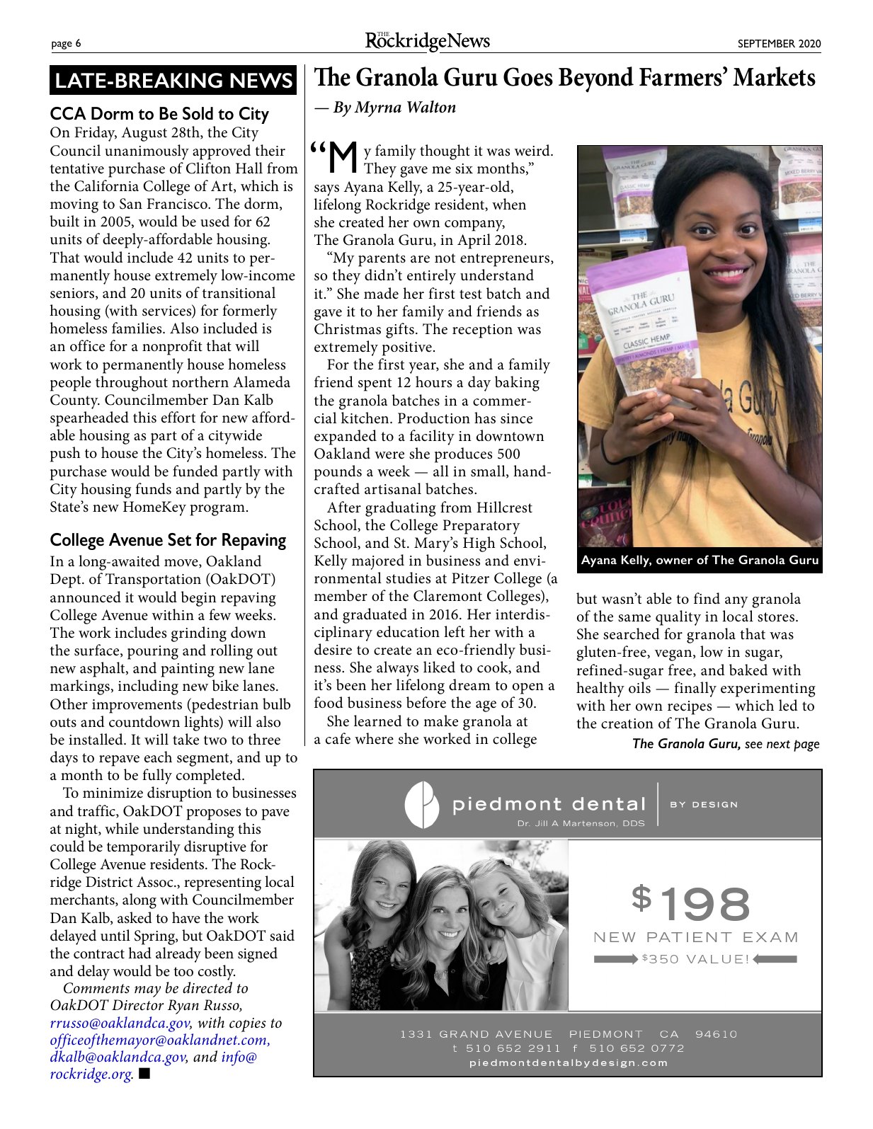 Click to zoom in The Rockridge News, September 2020, page 6