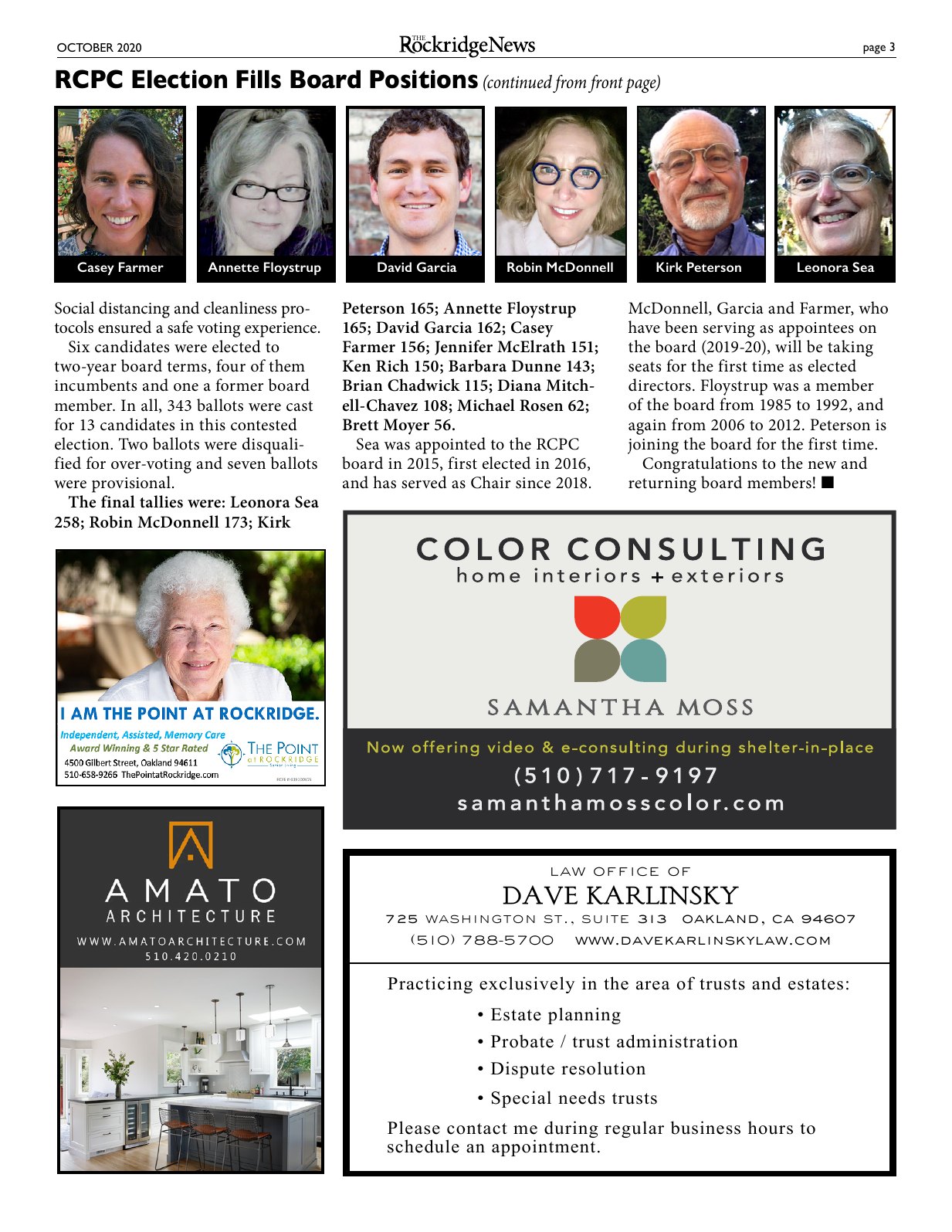 Click to zoom in The Rockridge News, October 2020, page 3