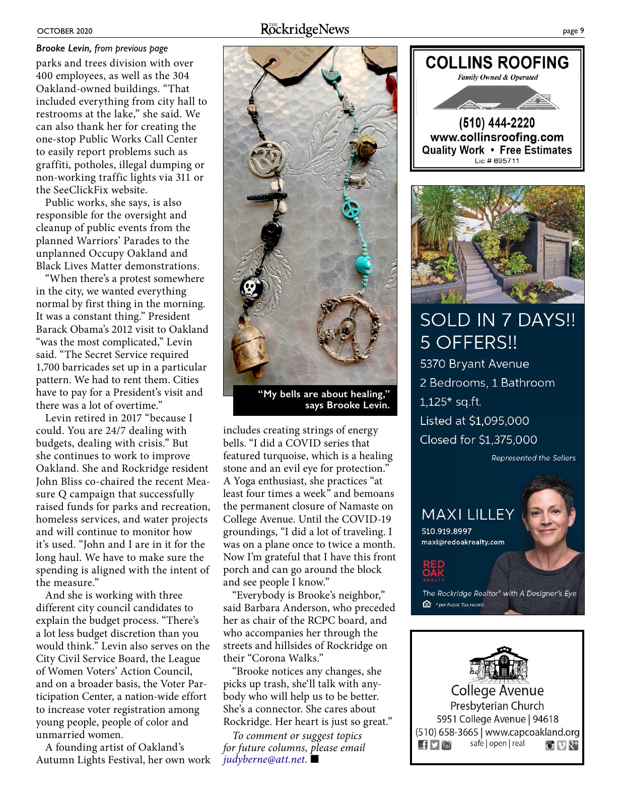 Click to zoom in The Rockridge News, October 2020, page 9