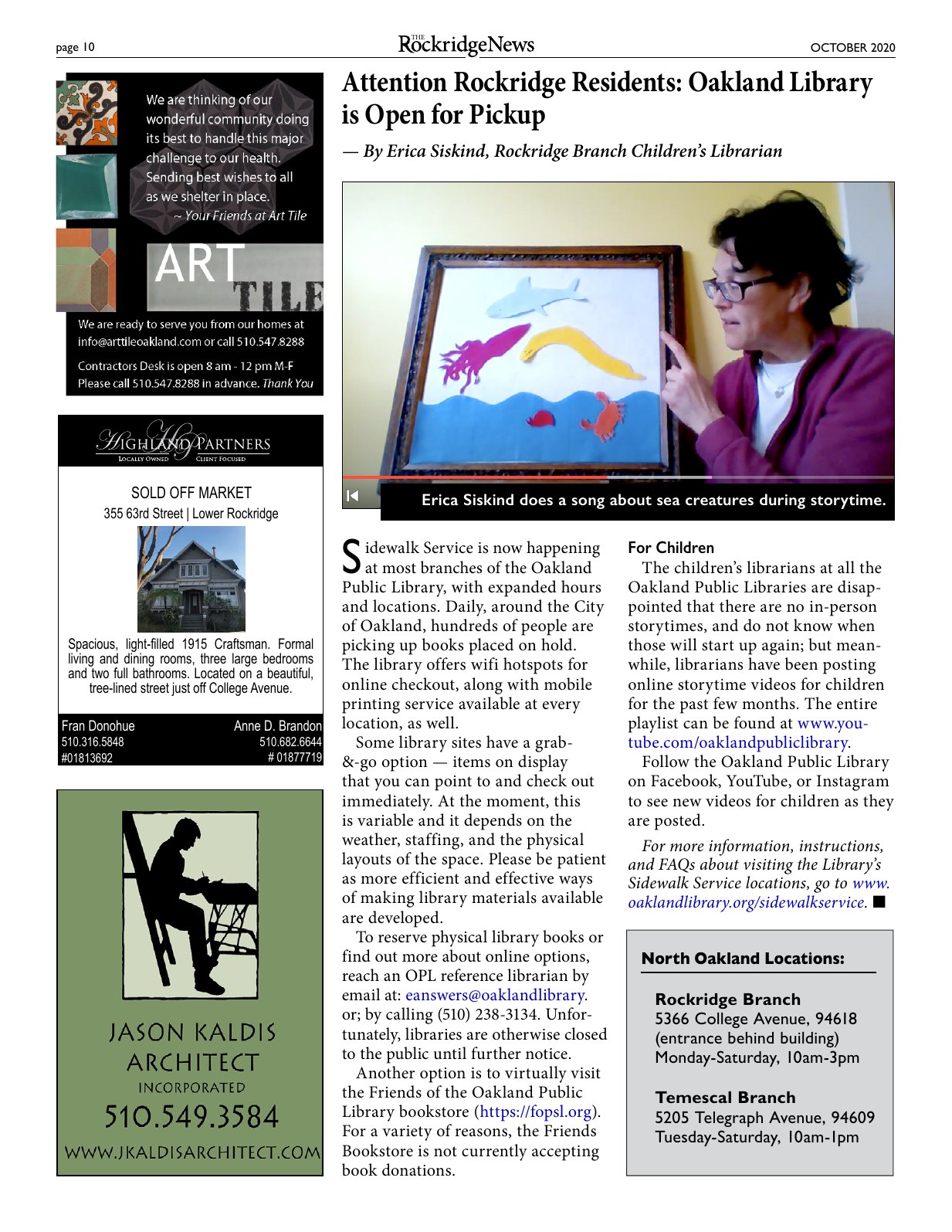 Click to zoom in The Rockridge News, October 2020, page 10