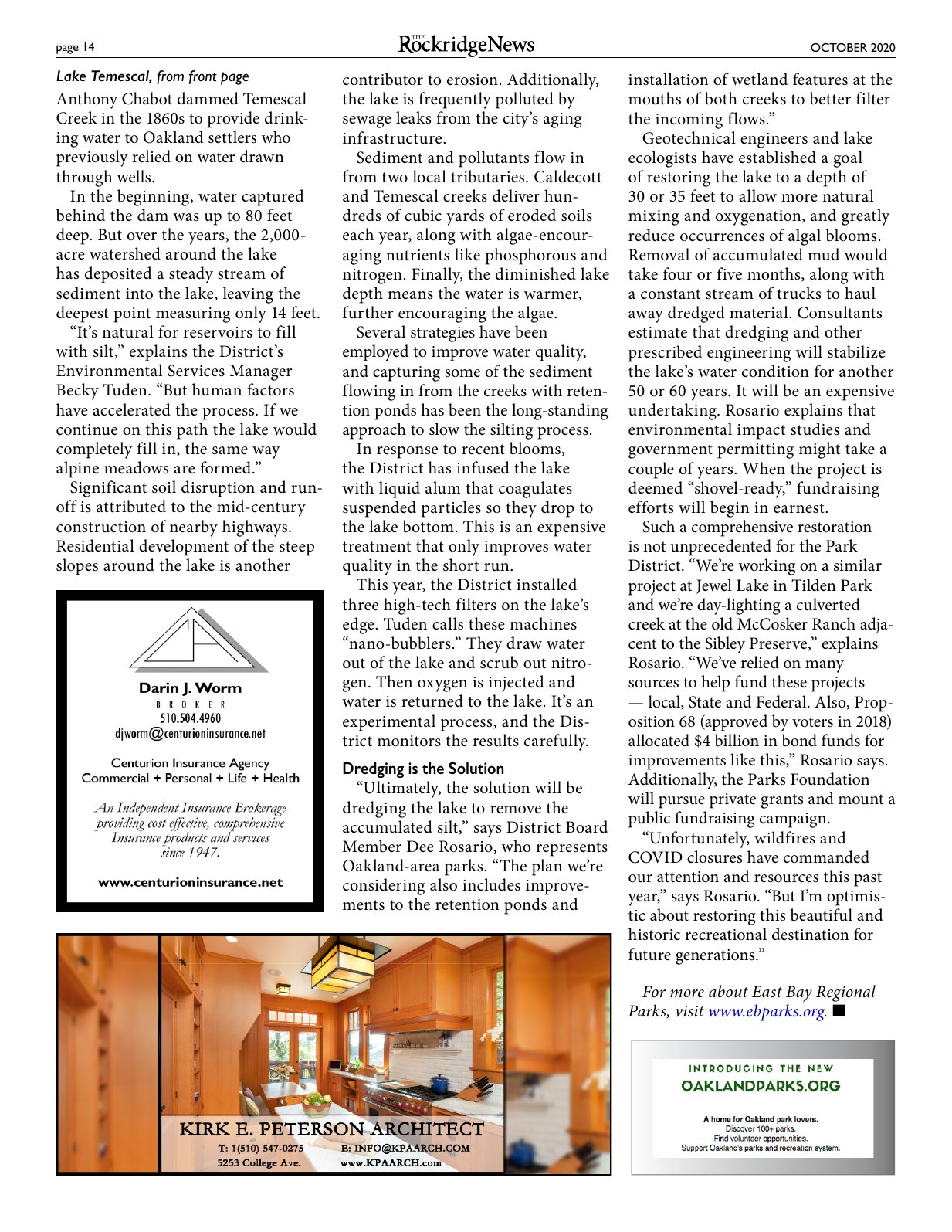 Click to zoom in The Rockridge News, October 2020, page 14