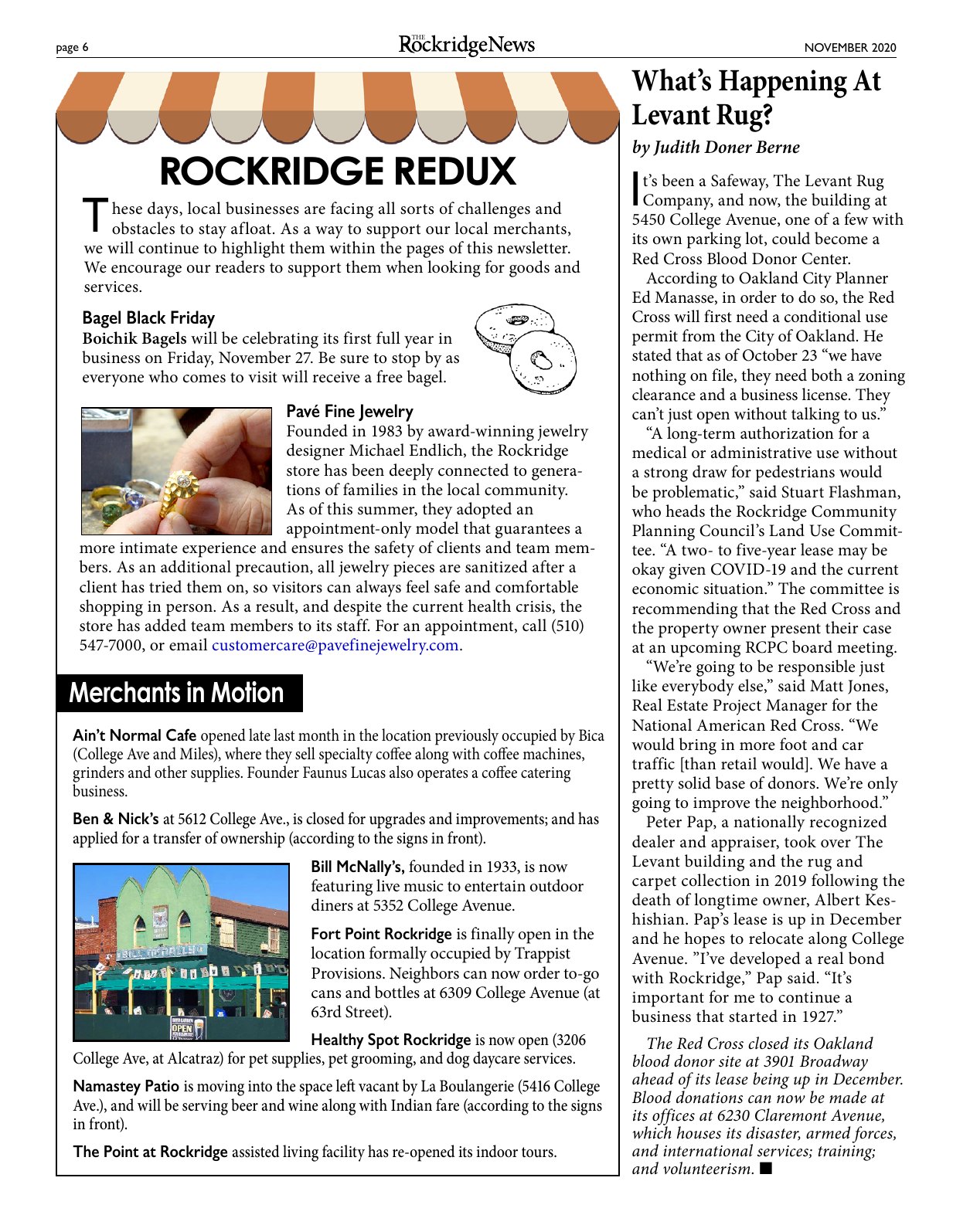 Click to zoom in The Rockridge News, November 2020, page 6