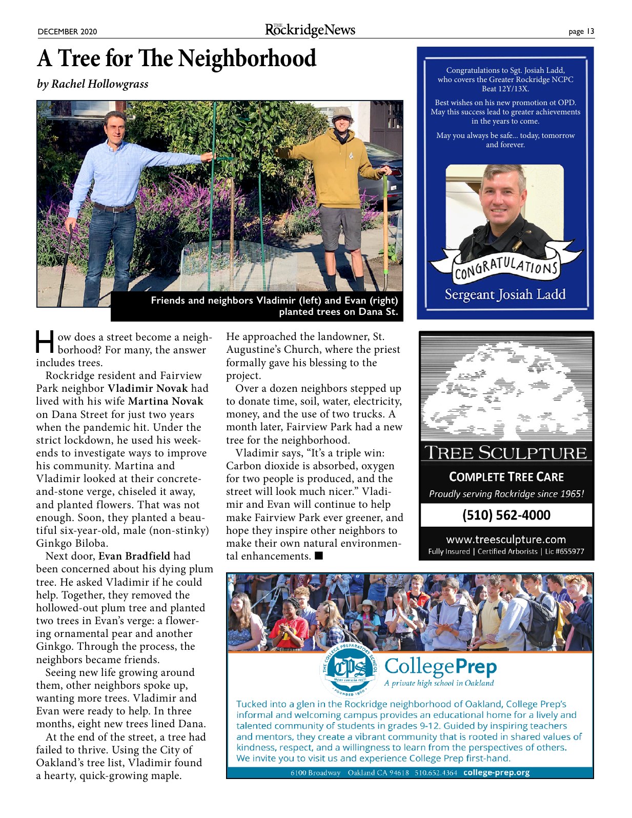 Click to zoom in The Rockridge News, December 2020, page 13
