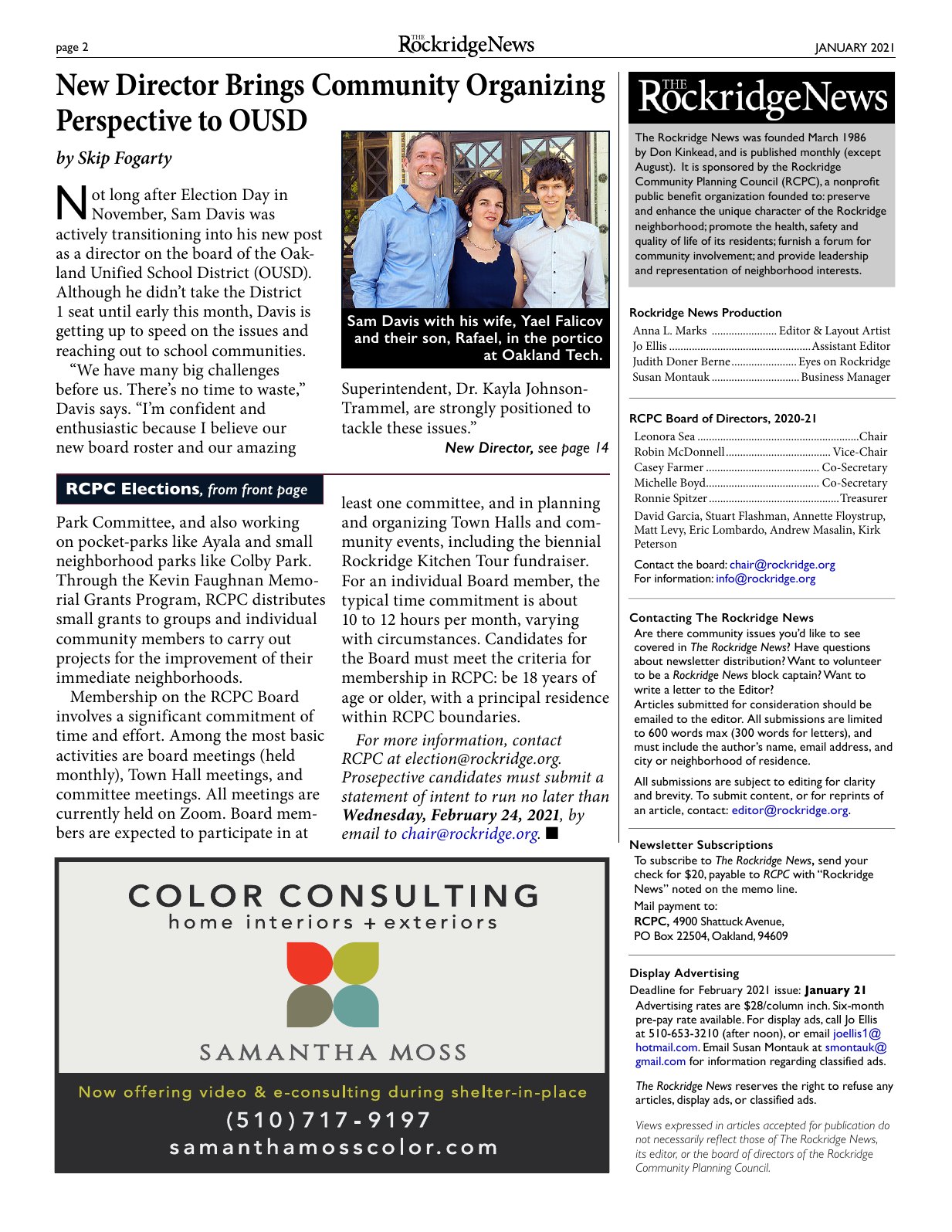 Click to zoom in The Rockridge News, January 2021, page 2