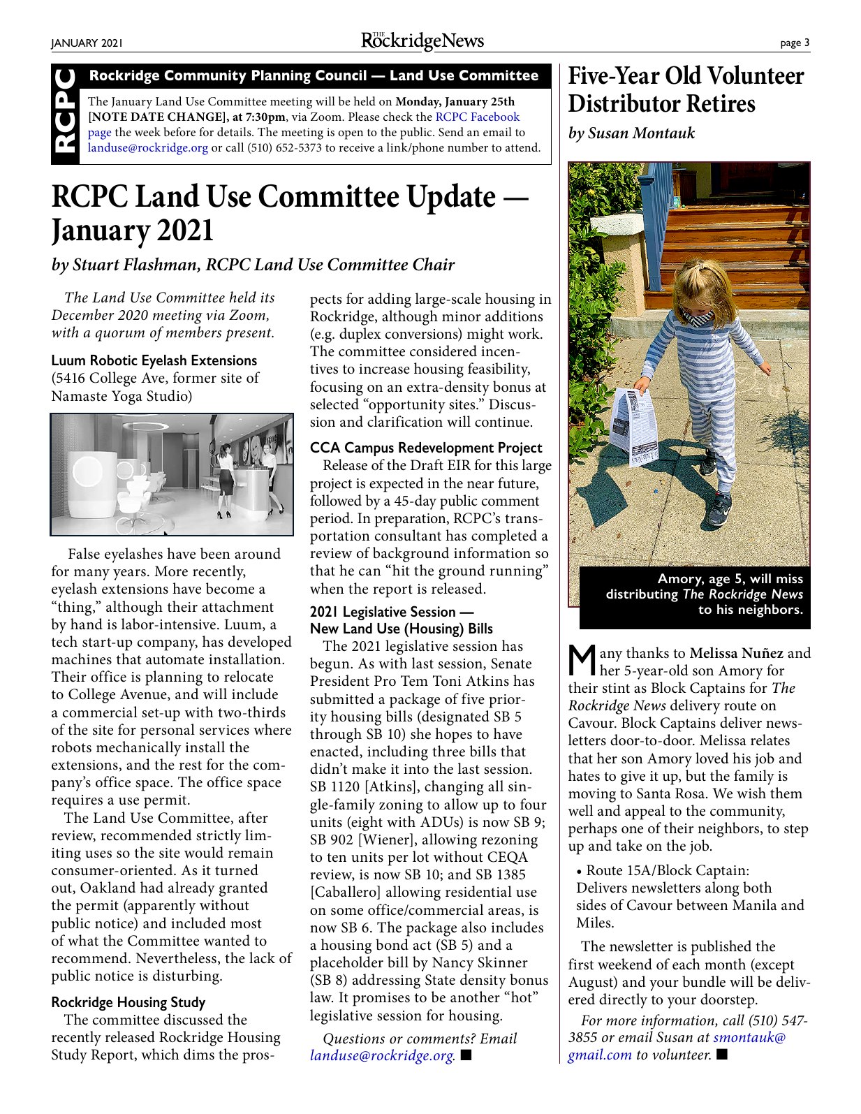 Click to zoom in The Rockridge News, January 2021, page 3