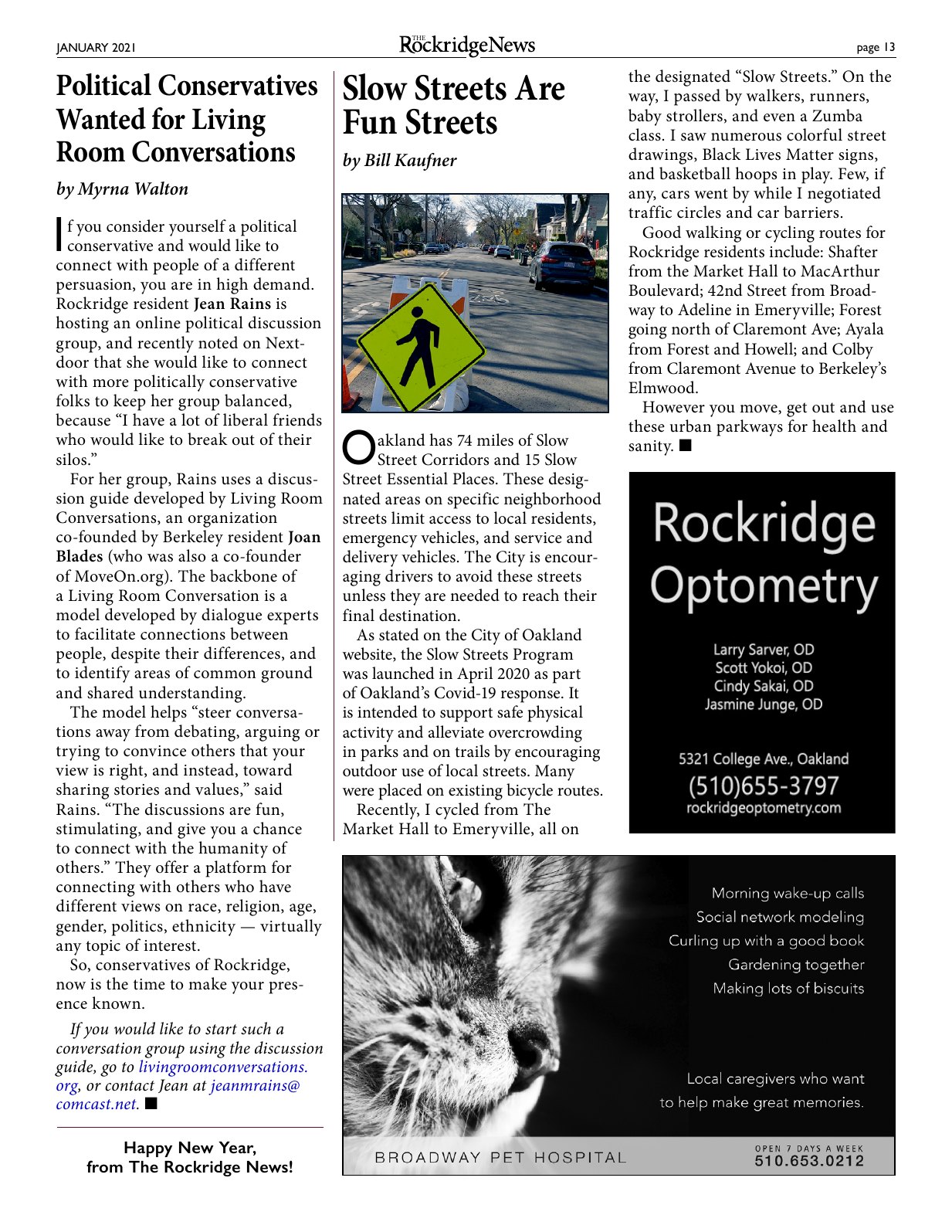 Click to zoom in The Rockridge News, January 2021, page 13