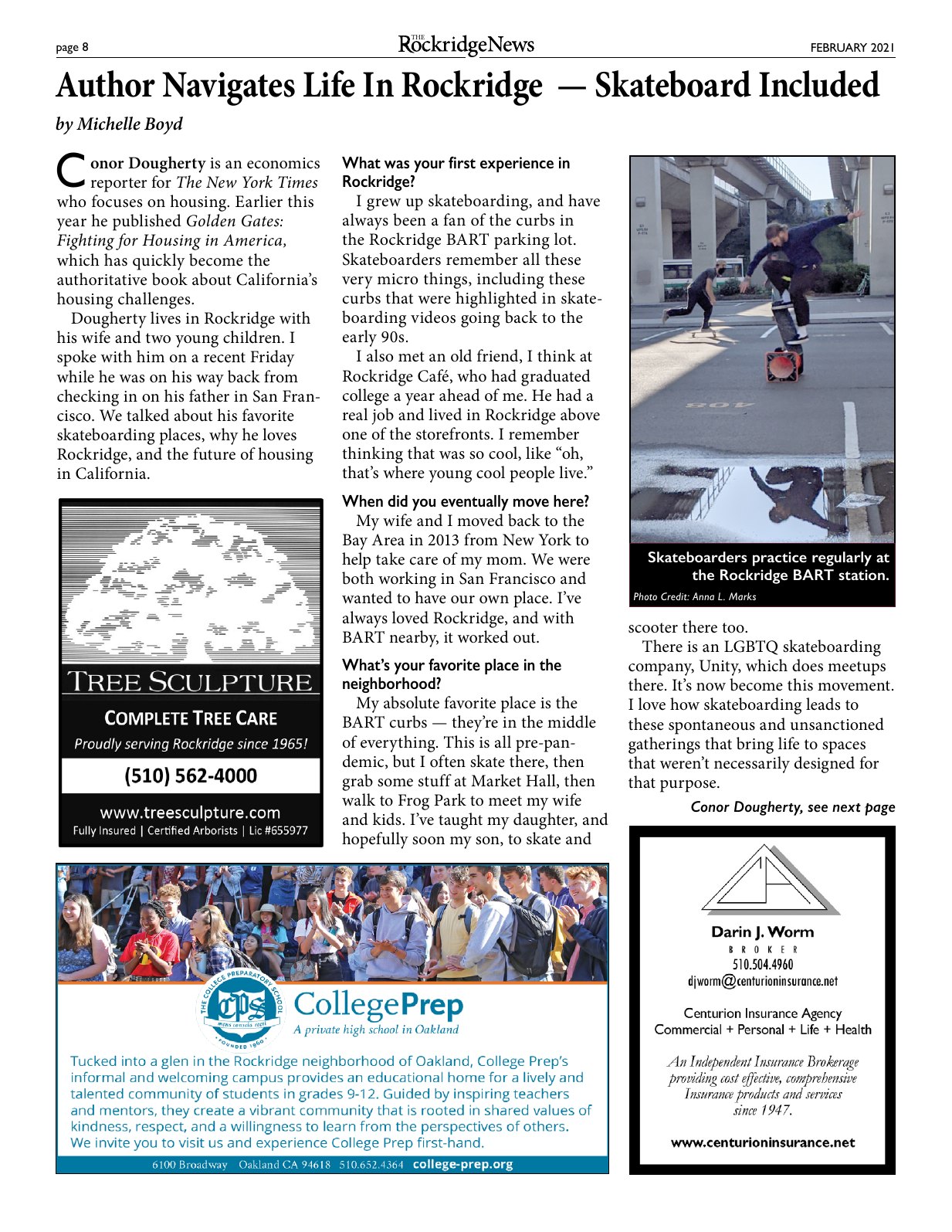 Click to zoom in The Rockridge News, February 2021, page 8
