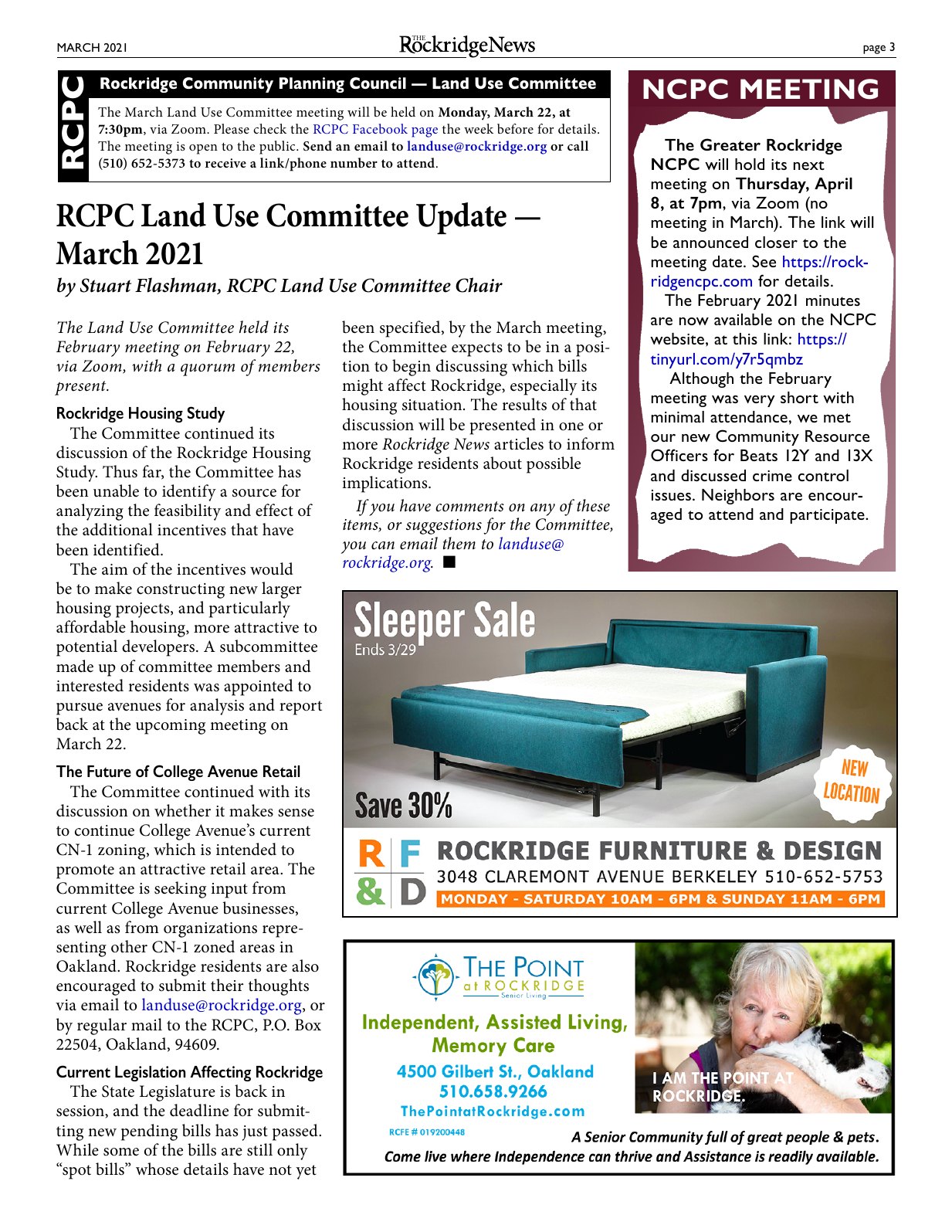 Click to zoom in The Rockridge News, March 2021, page 3