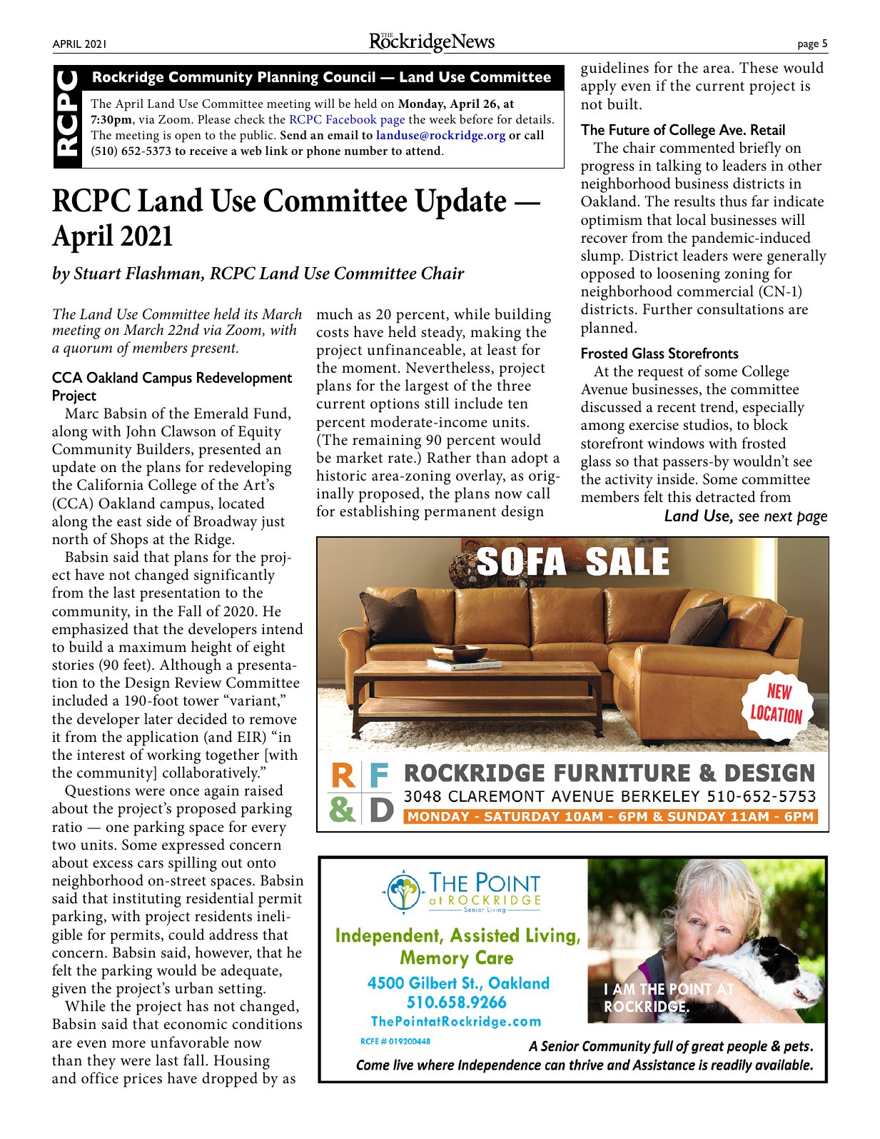 Click to zoom in The Rockridge News, April 2021, page 5