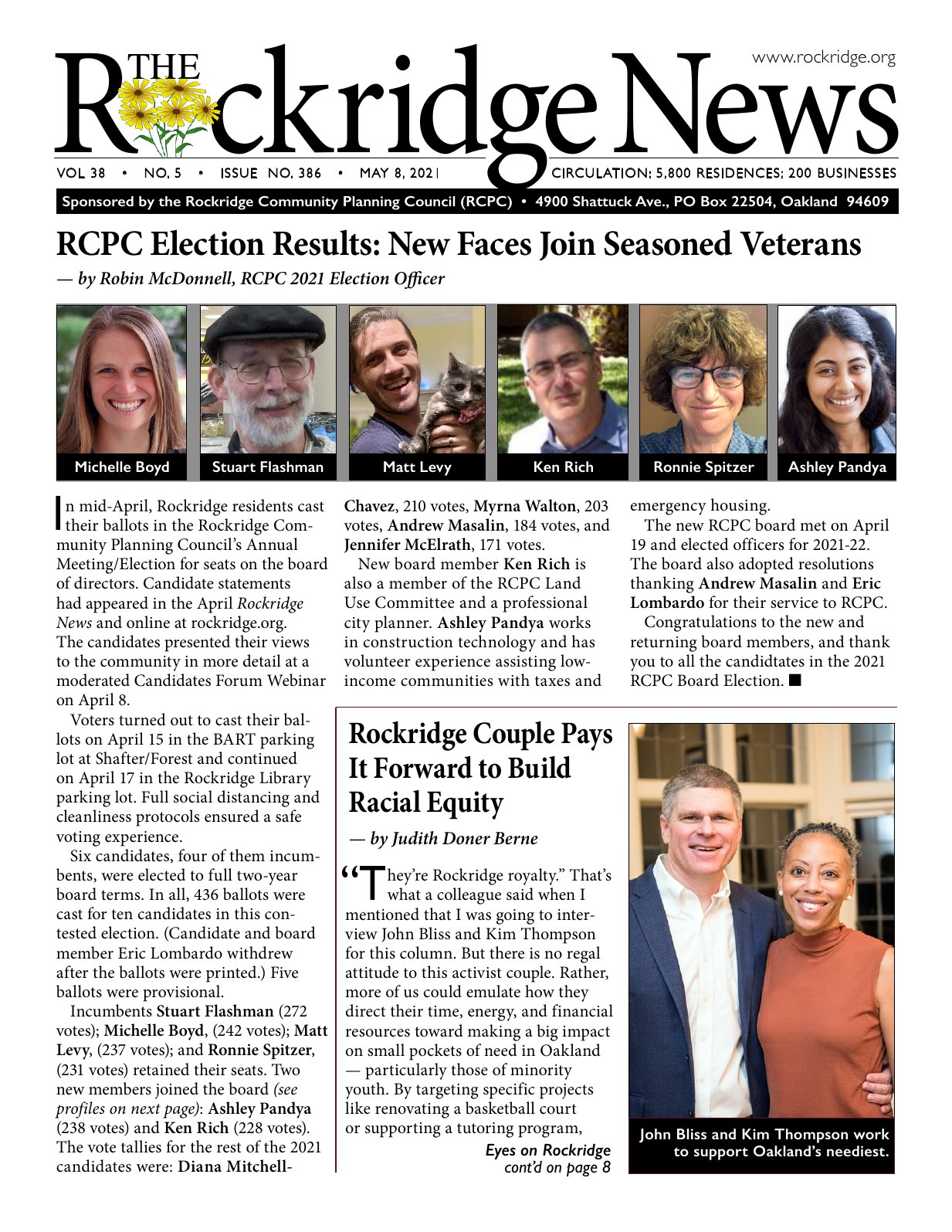 Click to zoom in The Rockridge News, May 2021, page 1