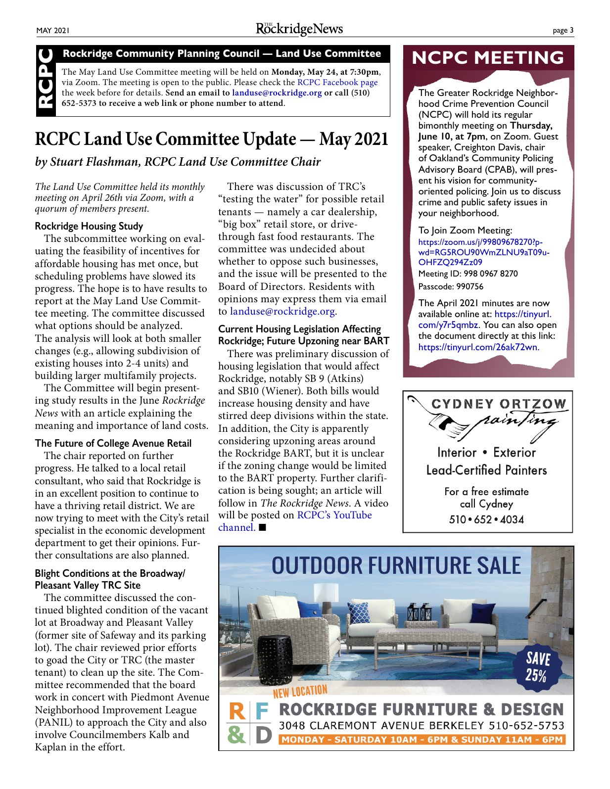 Click to zoom in The Rockridge News, May 2021, page 3