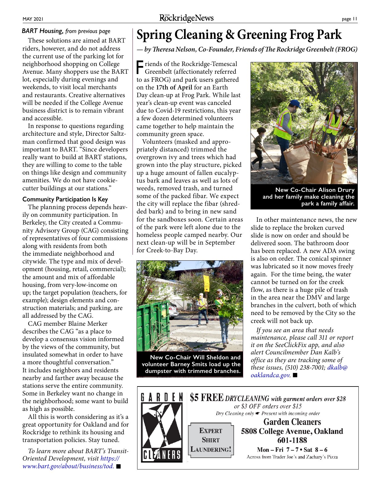 Click to zoom in The Rockridge News, May 2021, page 11