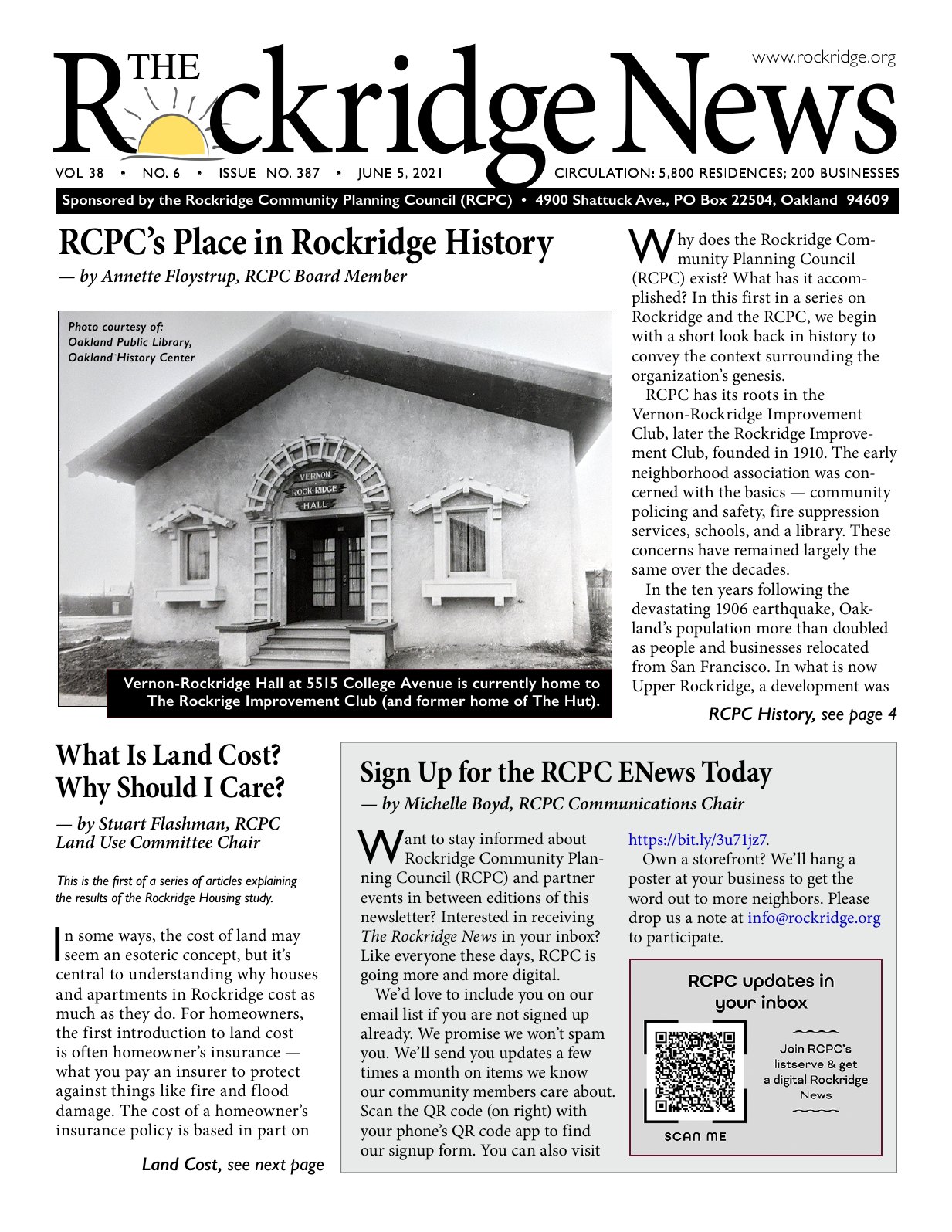 Click to zoom in The Rockridge News, June 2021, page 1