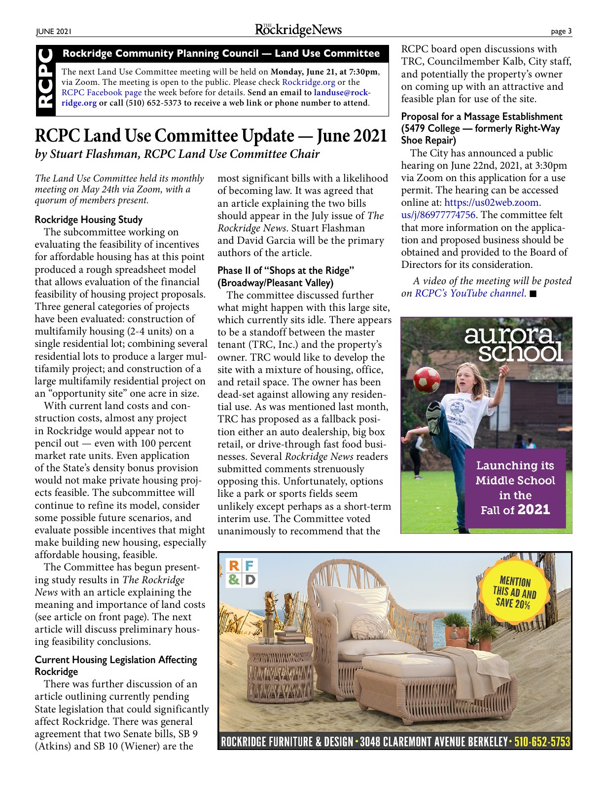 Click to zoom in The Rockridge News, June 2021, page 3