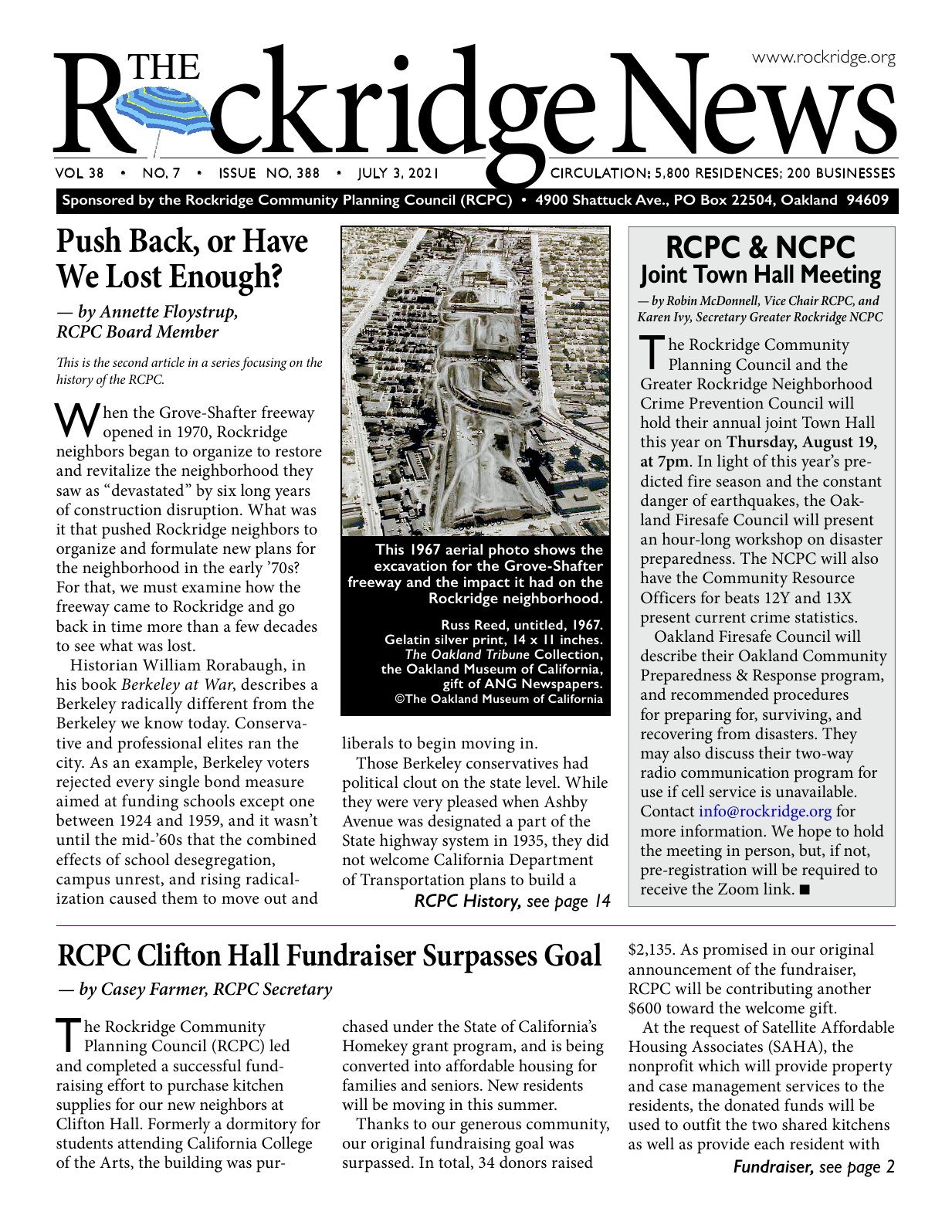 Click to zoom in The Rockridge News, July 2021, page 1