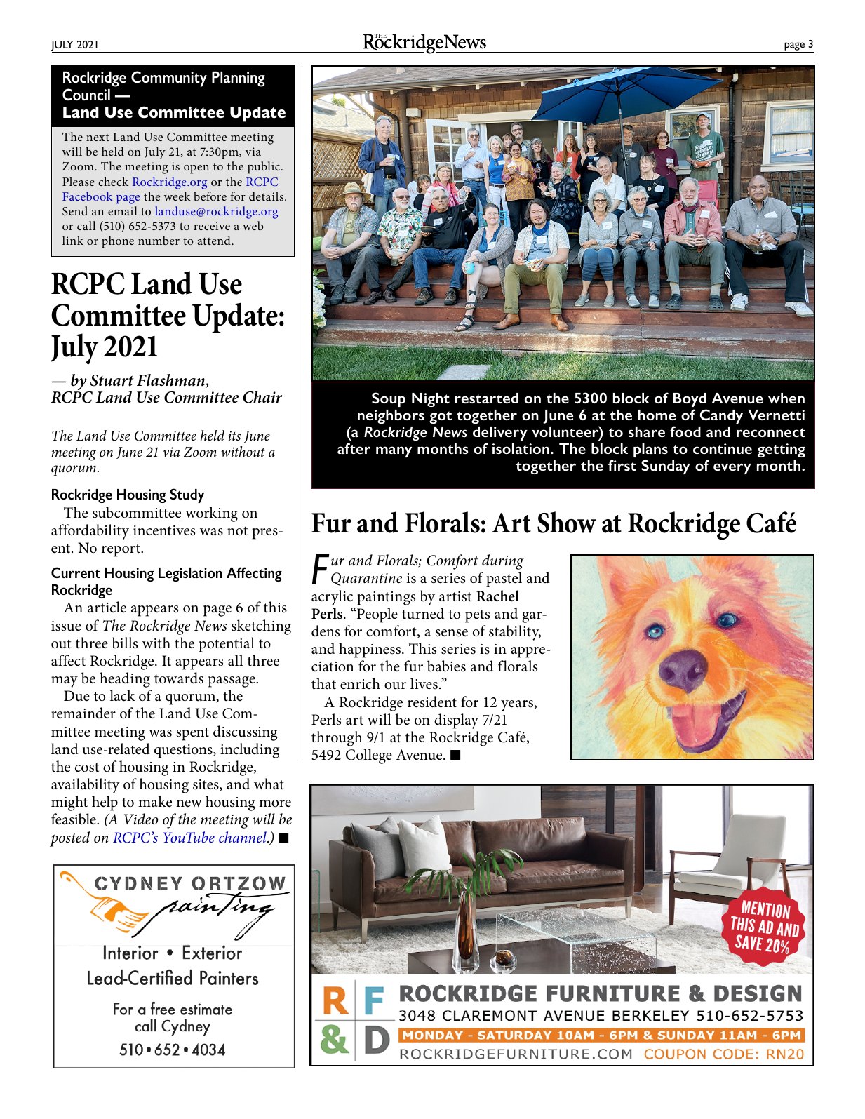 Click to zoom in The Rockridge News, July 2021, page 3