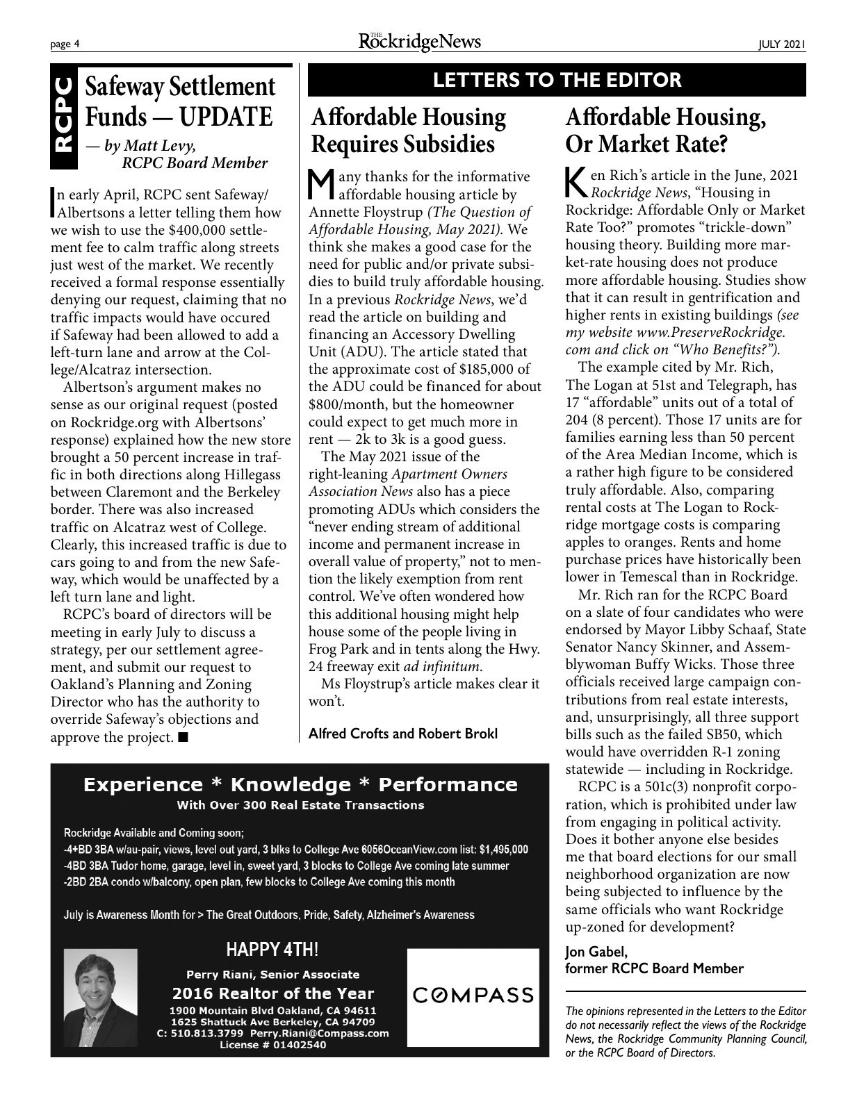 Click to zoom in The Rockridge News, July 2021, page 4