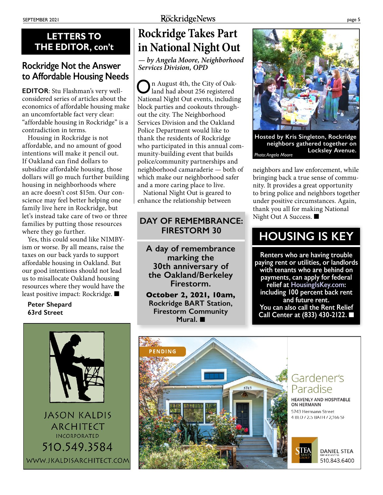 Click to zoom in The Rockridge News, September 2021, page 5