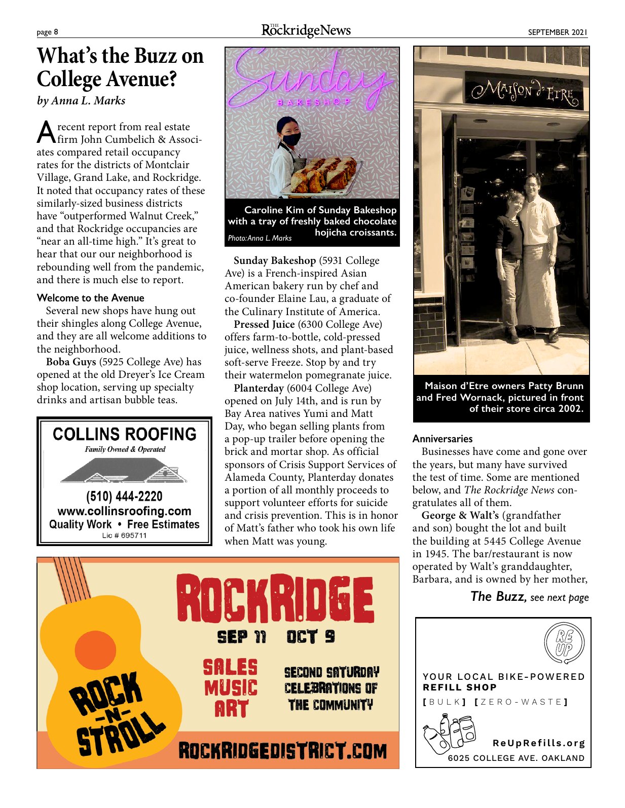 Click to zoom in The Rockridge News, September 2021, page 8