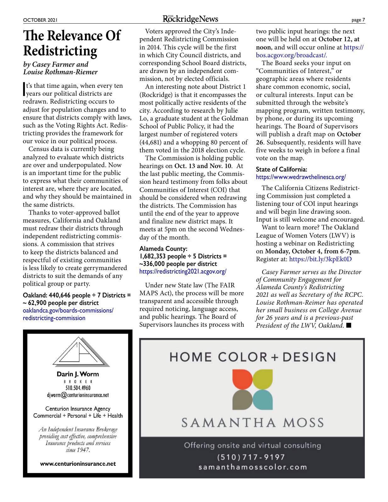 Click to zoom in The Rockridge News, October 2021, page 7
