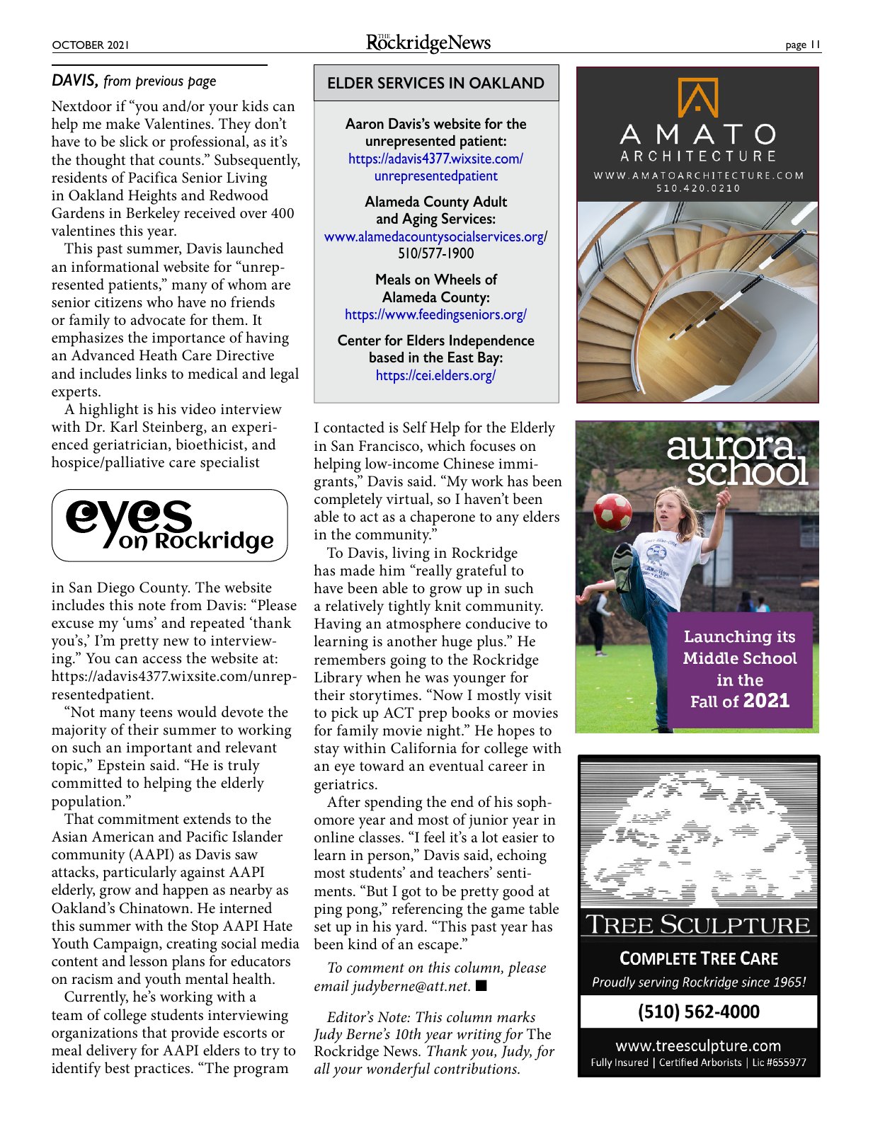 Click to zoom in The Rockridge News, October 2021, page 11