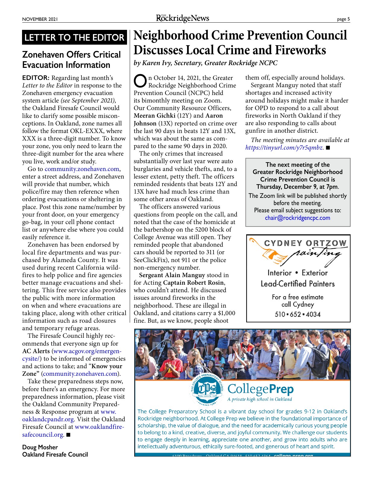 Click to zoom in The Rockridge News, November 2021, page 5