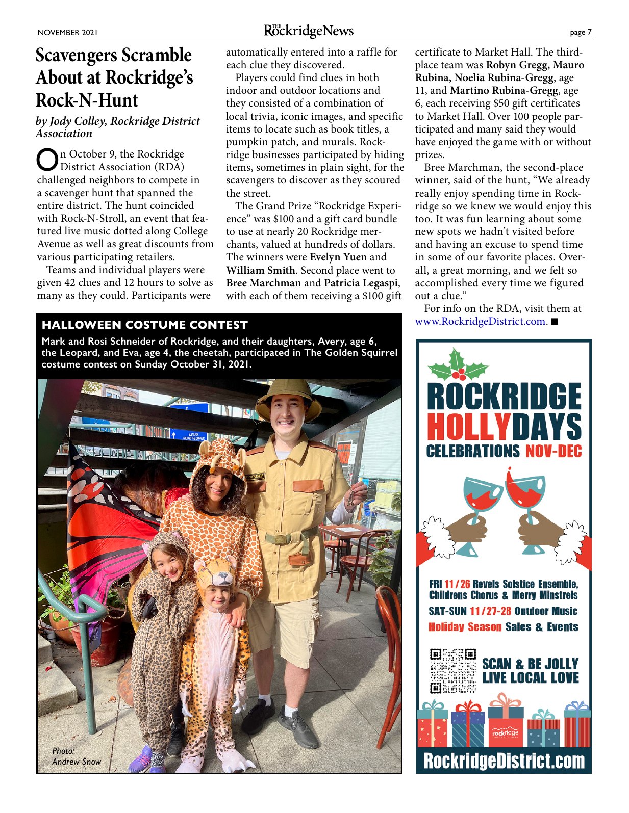 Click to zoom in The Rockridge News, November 2021, page 7