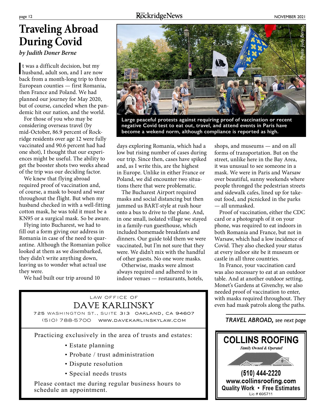 Click to zoom in The Rockridge News, November 2021, page 12