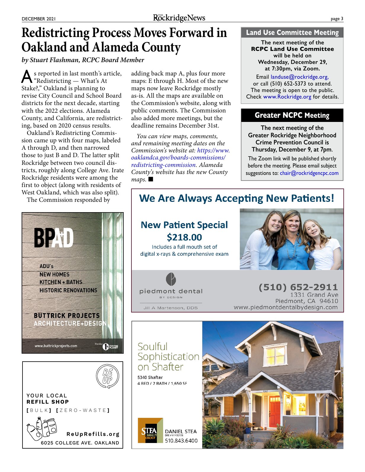Click to zoom in The Rockridge News, December 2021, page 3