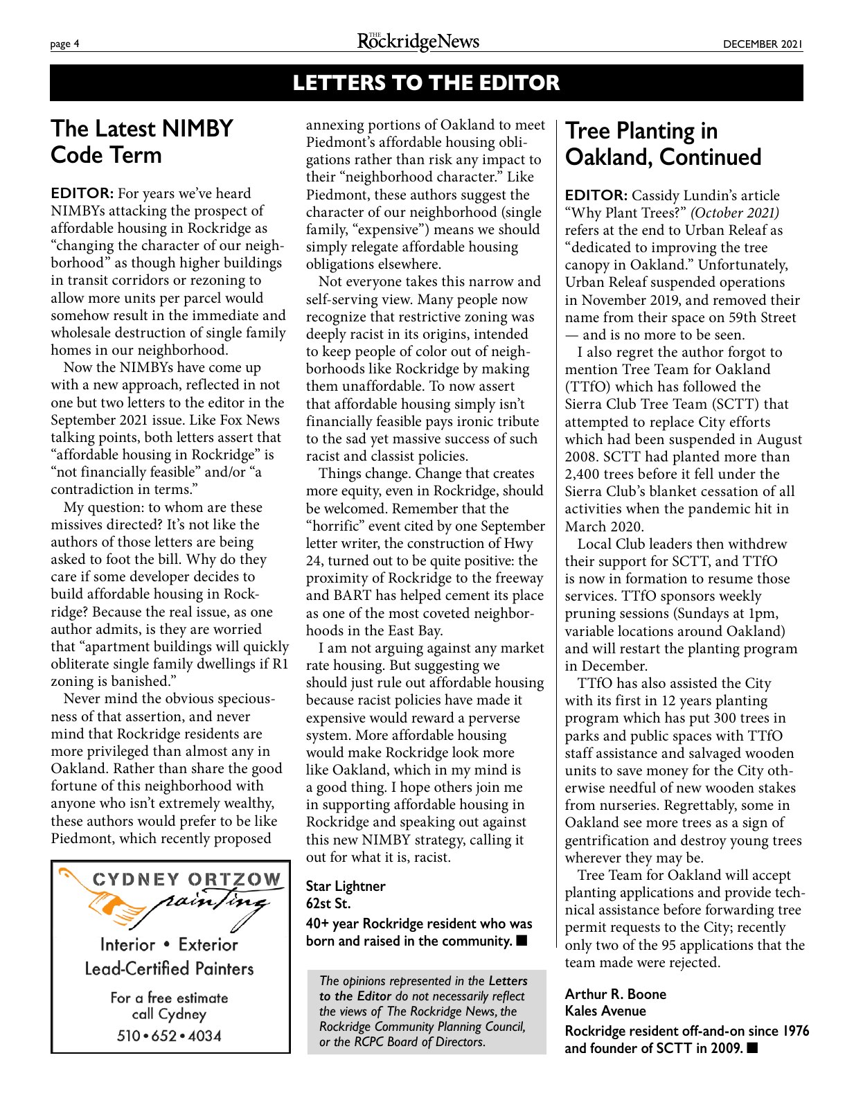 Click to zoom in The Rockridge News, December 2021, page 4