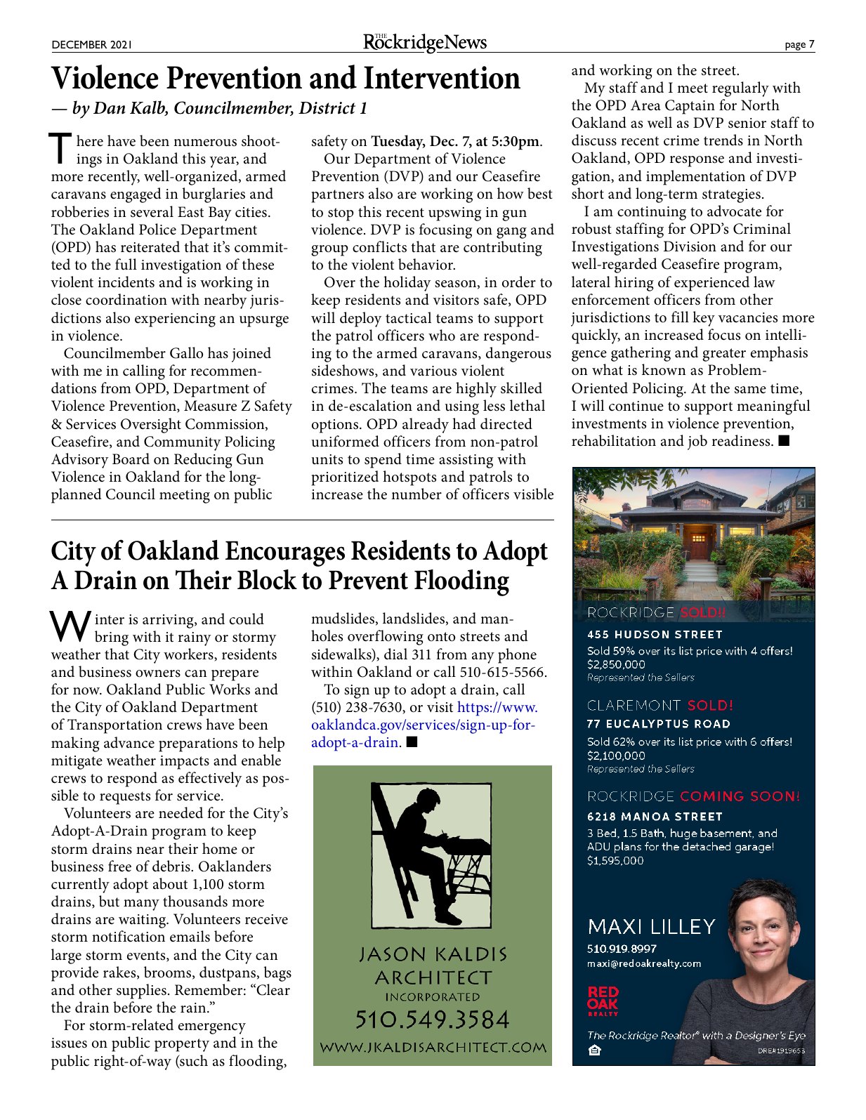 Click to zoom in The Rockridge News, December 2021, page 7