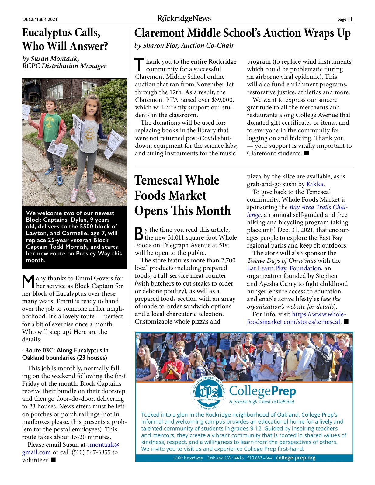 Click to zoom in The Rockridge News, December 2021, page 11