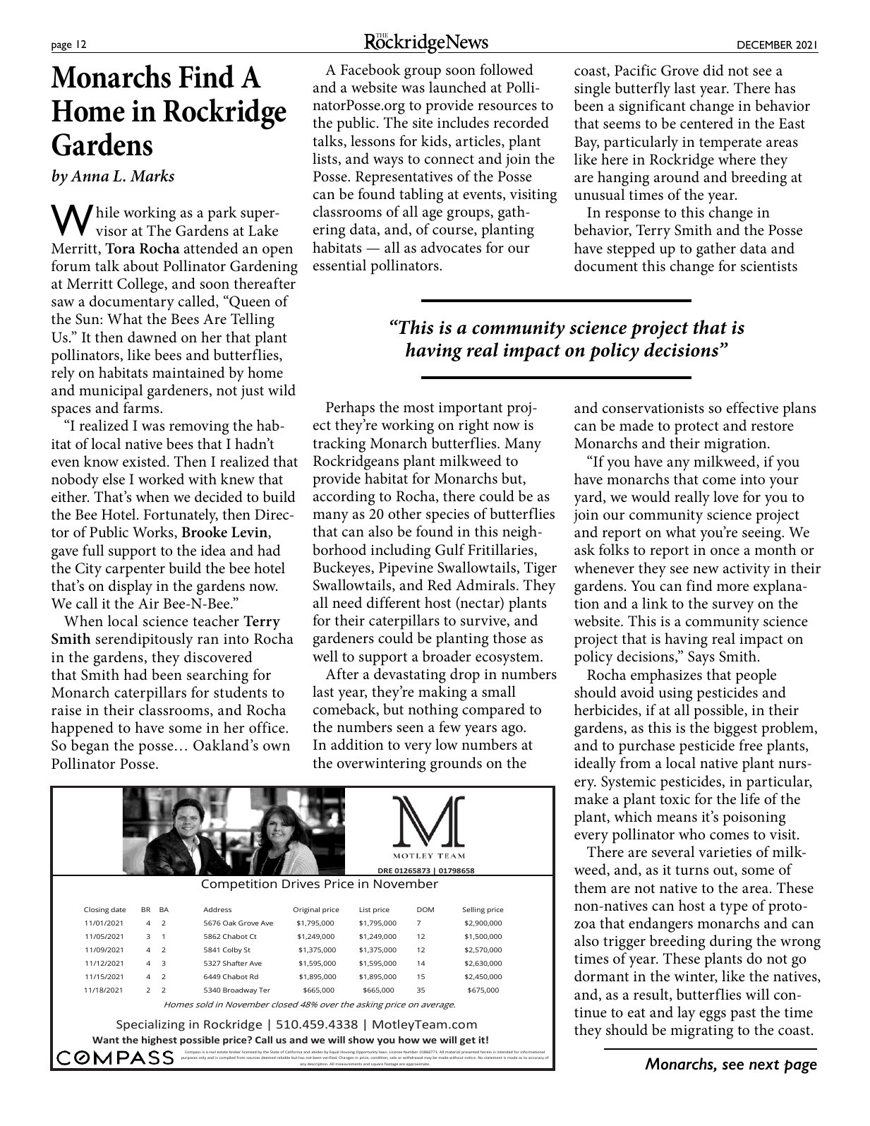 Click to zoom in The Rockridge News, December 2021, page 12