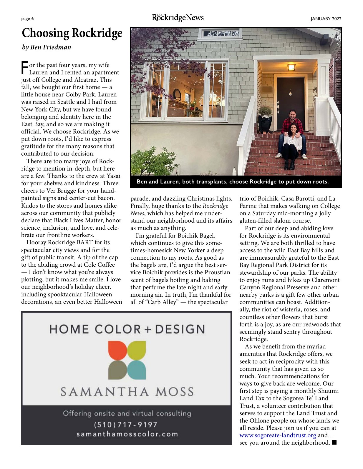 Click to zoom in The Rockridge News, January 2022, page 6