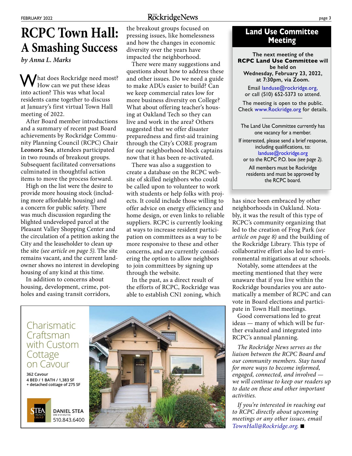 Click to zoom in The Rockridge News, February 2022, page 3