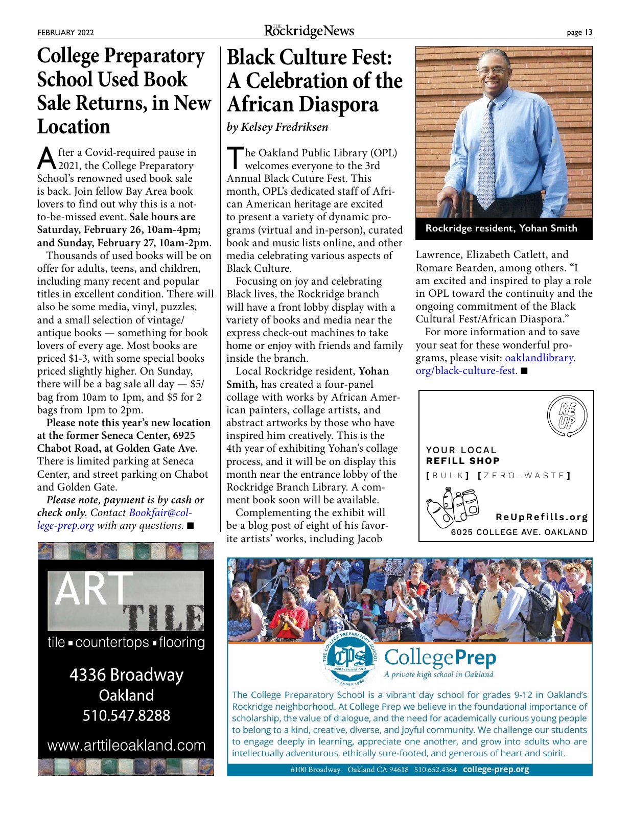 Click to zoom in The Rockridge News, February 2022, page 13