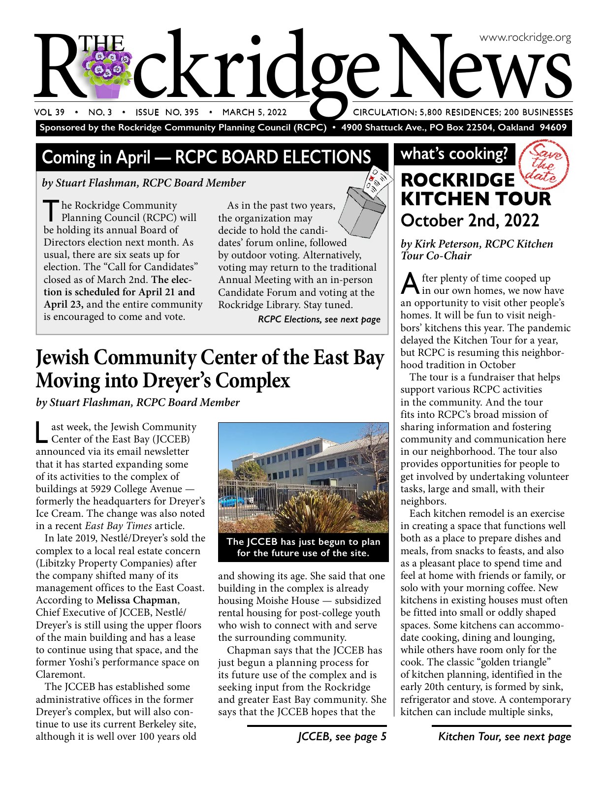 Click to zoom in The Rockridge News, March 2022, page 1