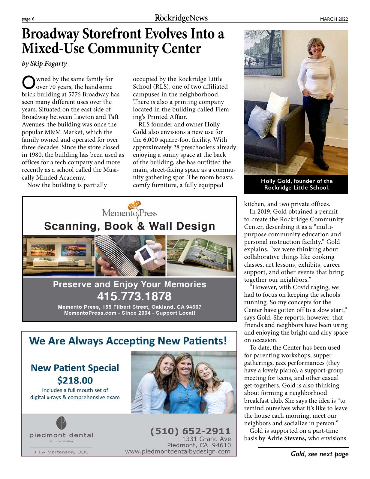 Click to zoom in The Rockridge News, March 2022, page 6