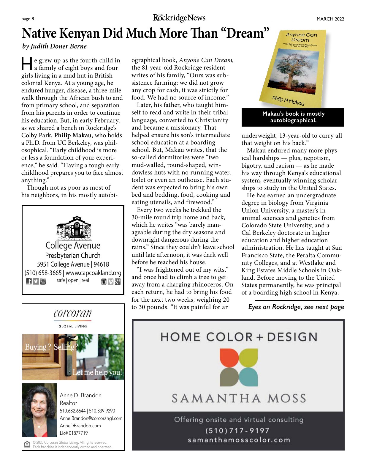 Click to zoom in The Rockridge News, March 2022, page 8