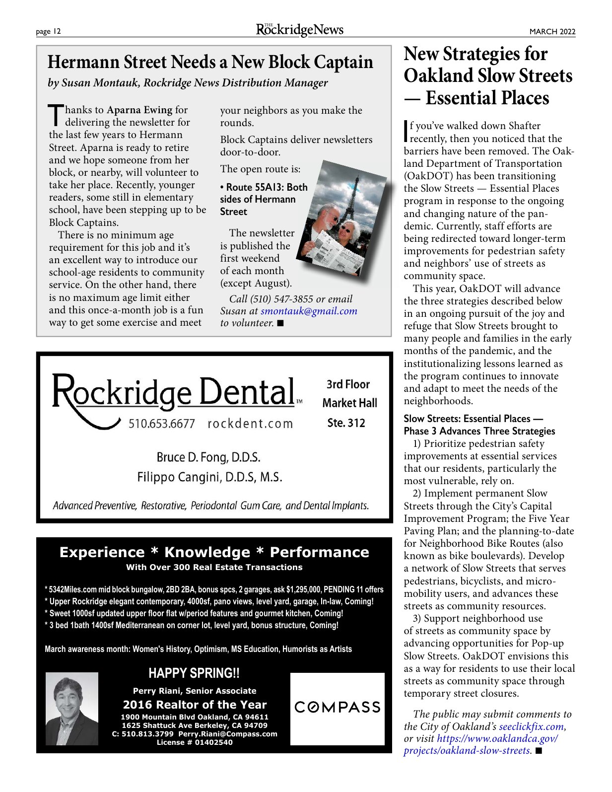Click to zoom in The Rockridge News, March 2022, page 12