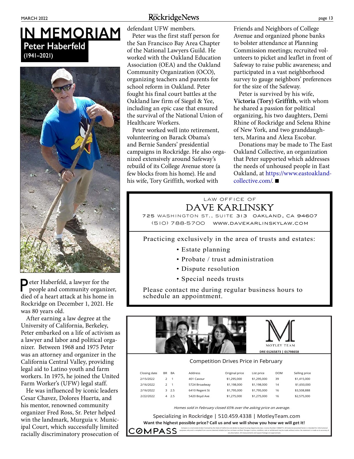 Click to zoom in The Rockridge News, March 2022, page 13