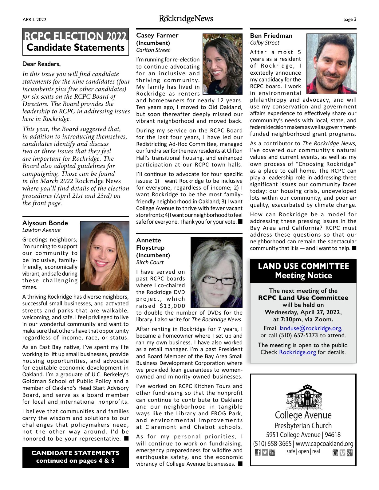 Click to zoom in The Rockridge News, April 2022, page 3